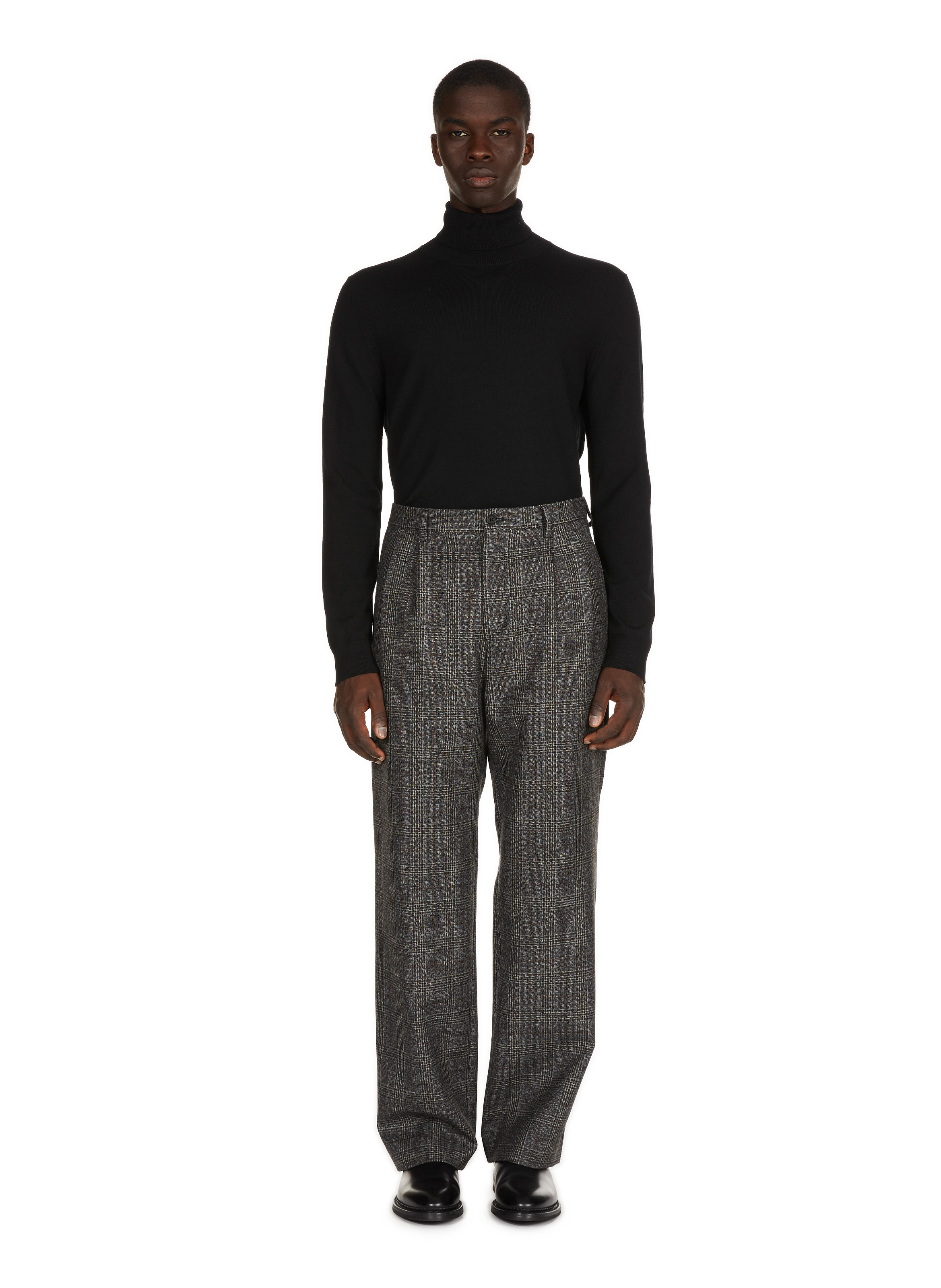 Houndstooth wool suit trousers Multicolour