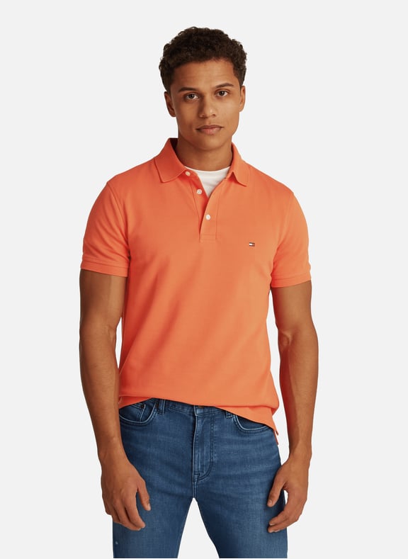 Cotton piqué polo shirt Orange by TOMMY HILFIGER TOMMY HILFIGER Cotton piqué polo shirt Orange
