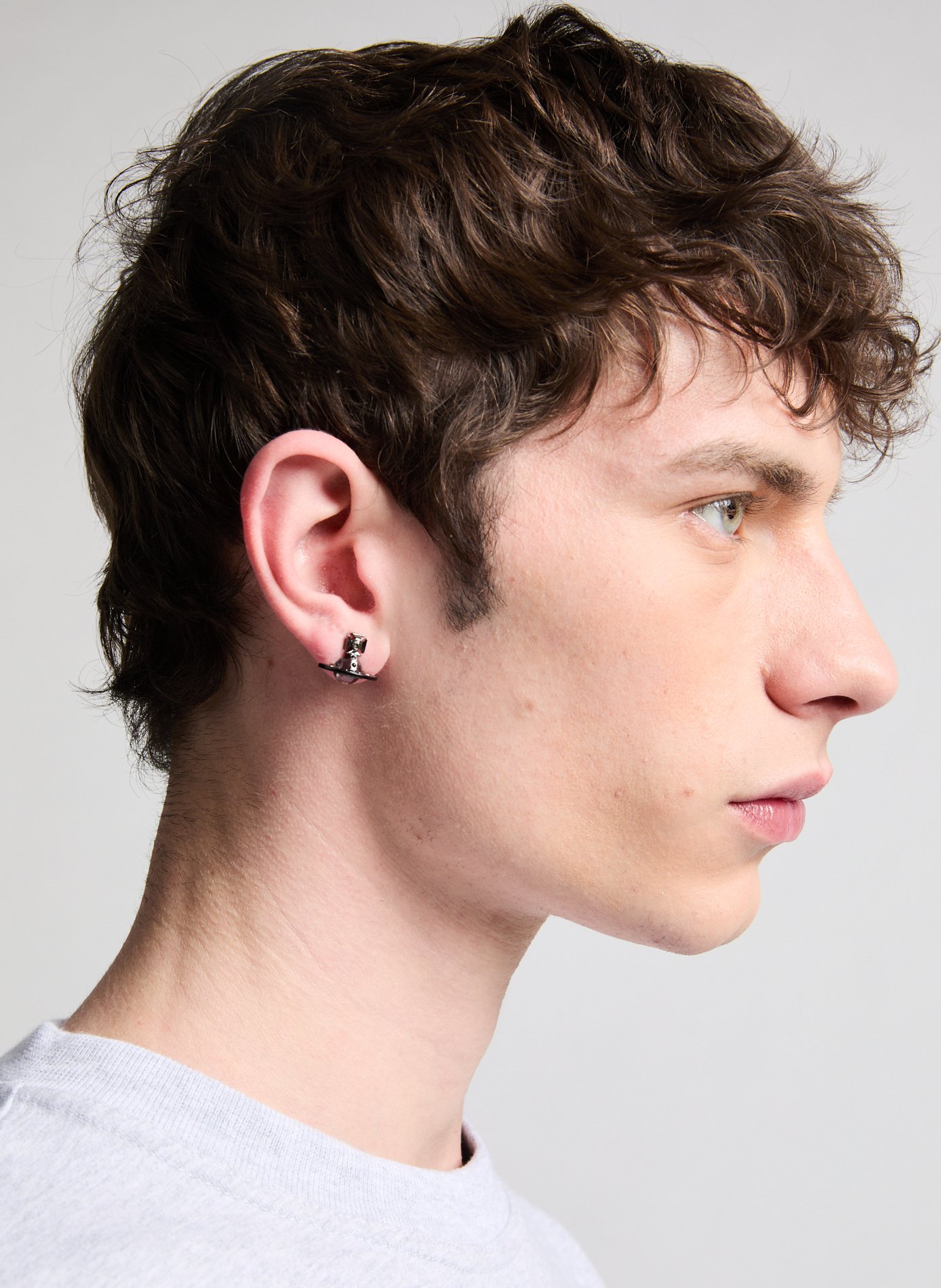 Boucle d'oreille Original Single Stud VIVIENNE WESTWOOD Noir
