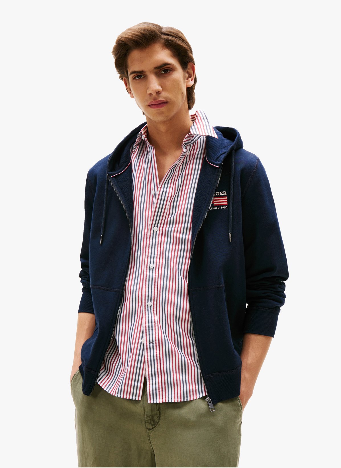 Hoodie zippé en coton