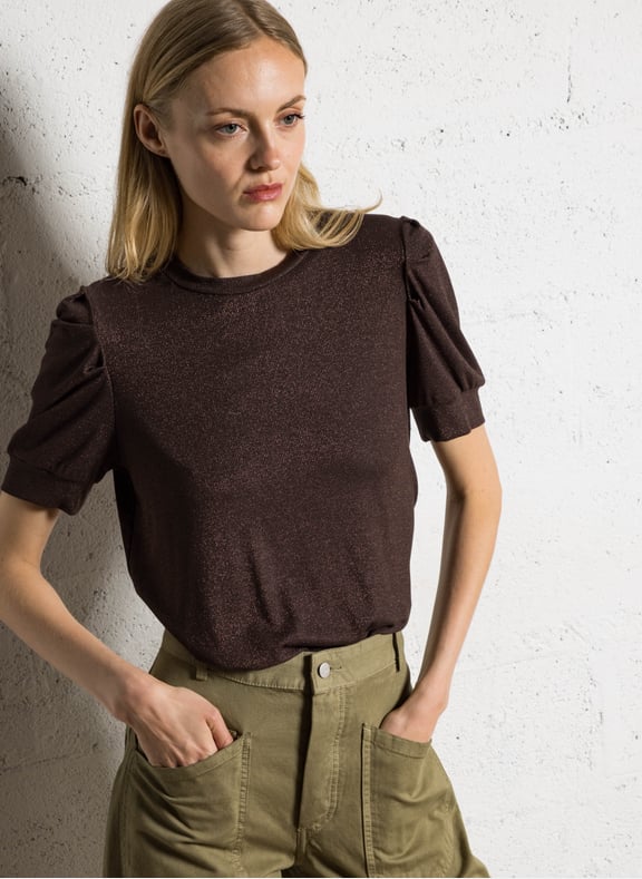 Pull droit col rond Marron by IKKS IKKS Pull droit col rond Marron