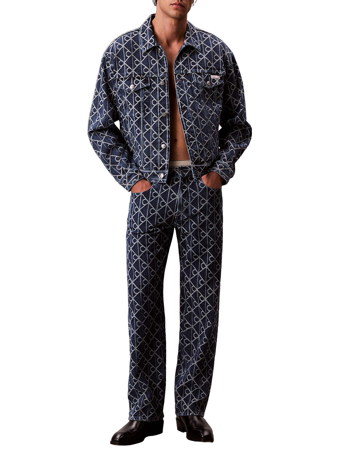 90's Straight Logo Embroidered Jeans CALVIN KLEIN Blue