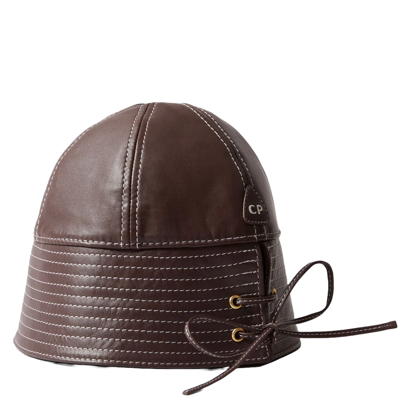 Bob cuir surpiqûres contrastées CLAUDIE PIERLOT Rouge