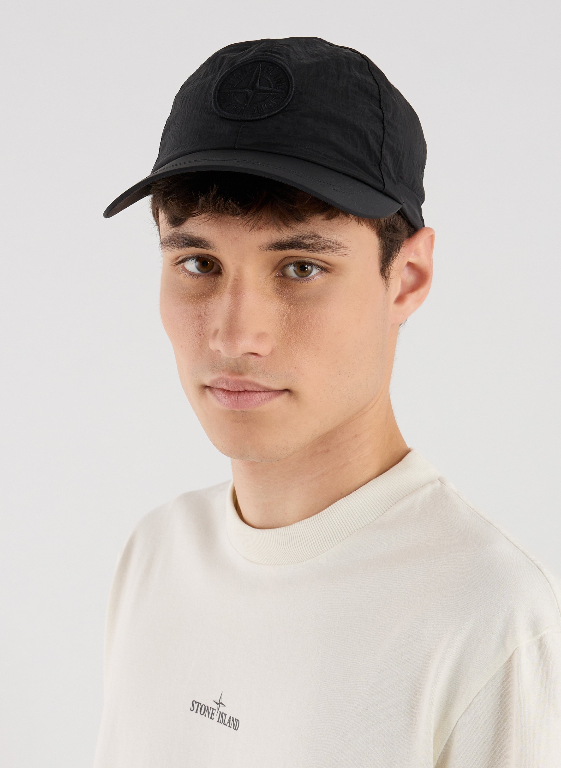 Adjustable corduroy cap STONE ISLAND Black
