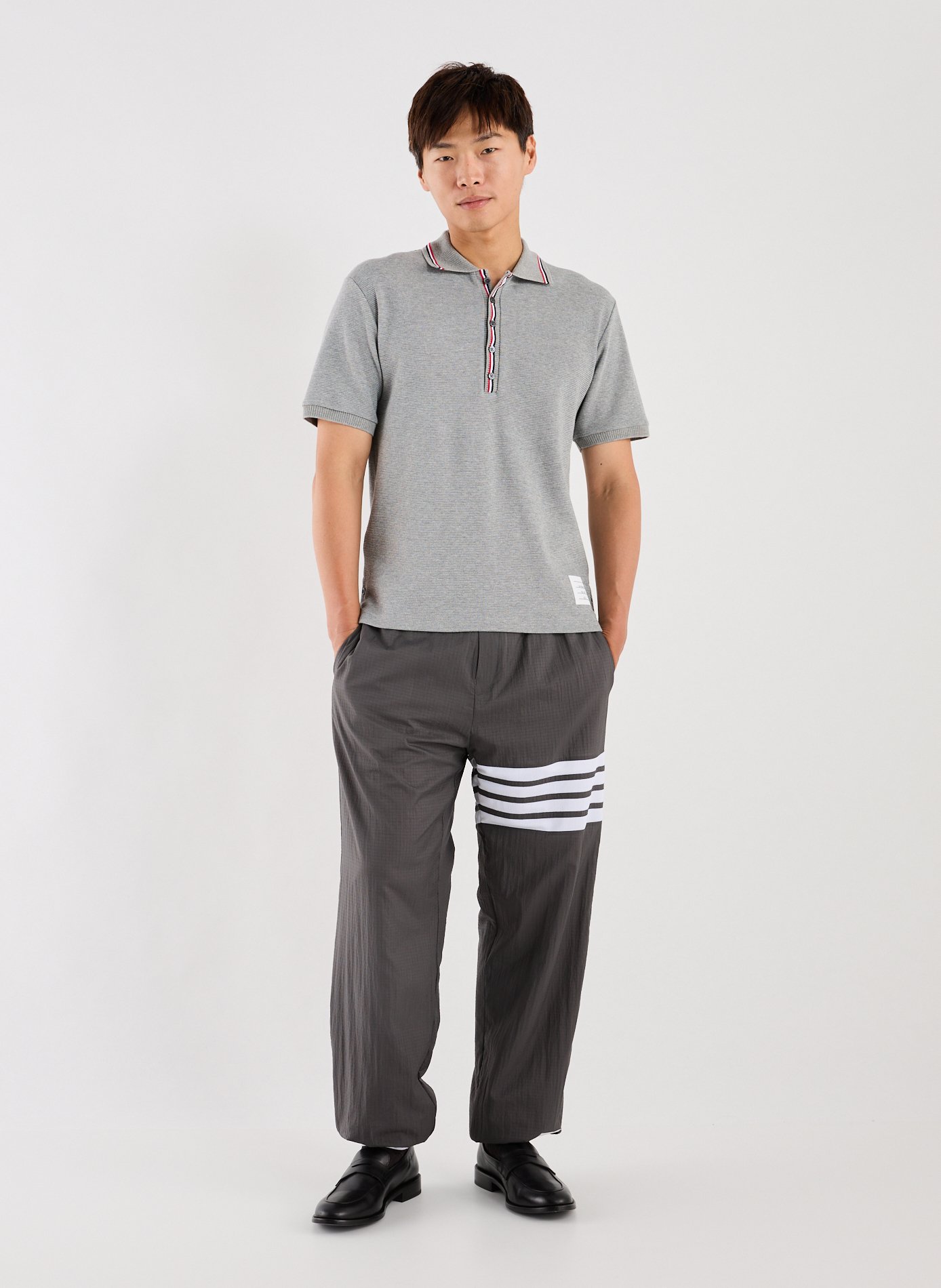  Cotton polo shirt  THOM BROWNE Grey