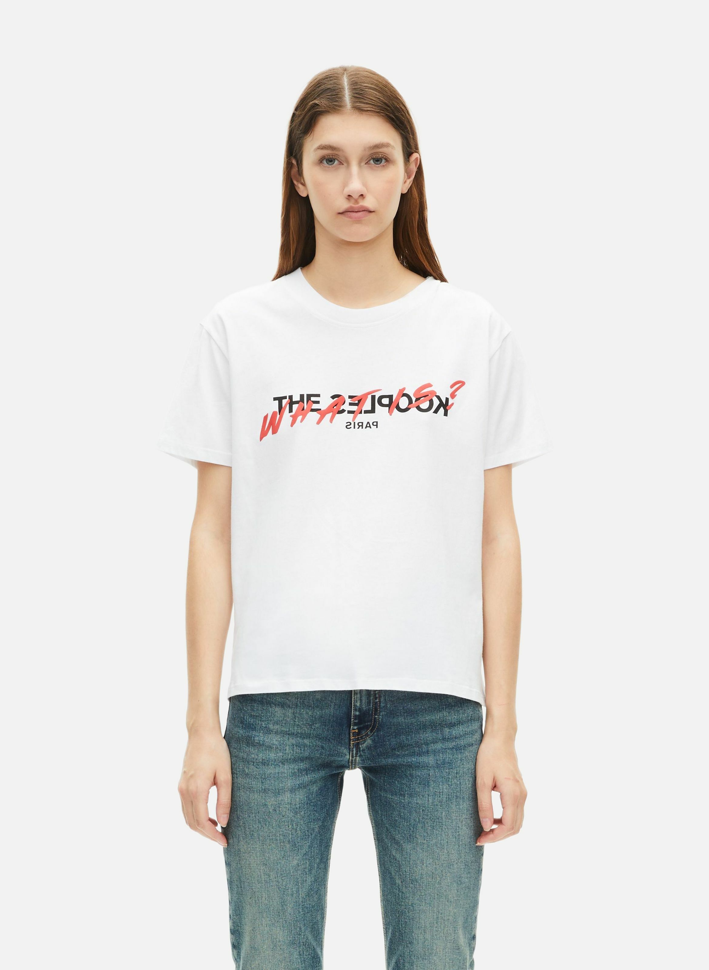 T-shirt coton imprimé What Is THE KOOPLES Blanc