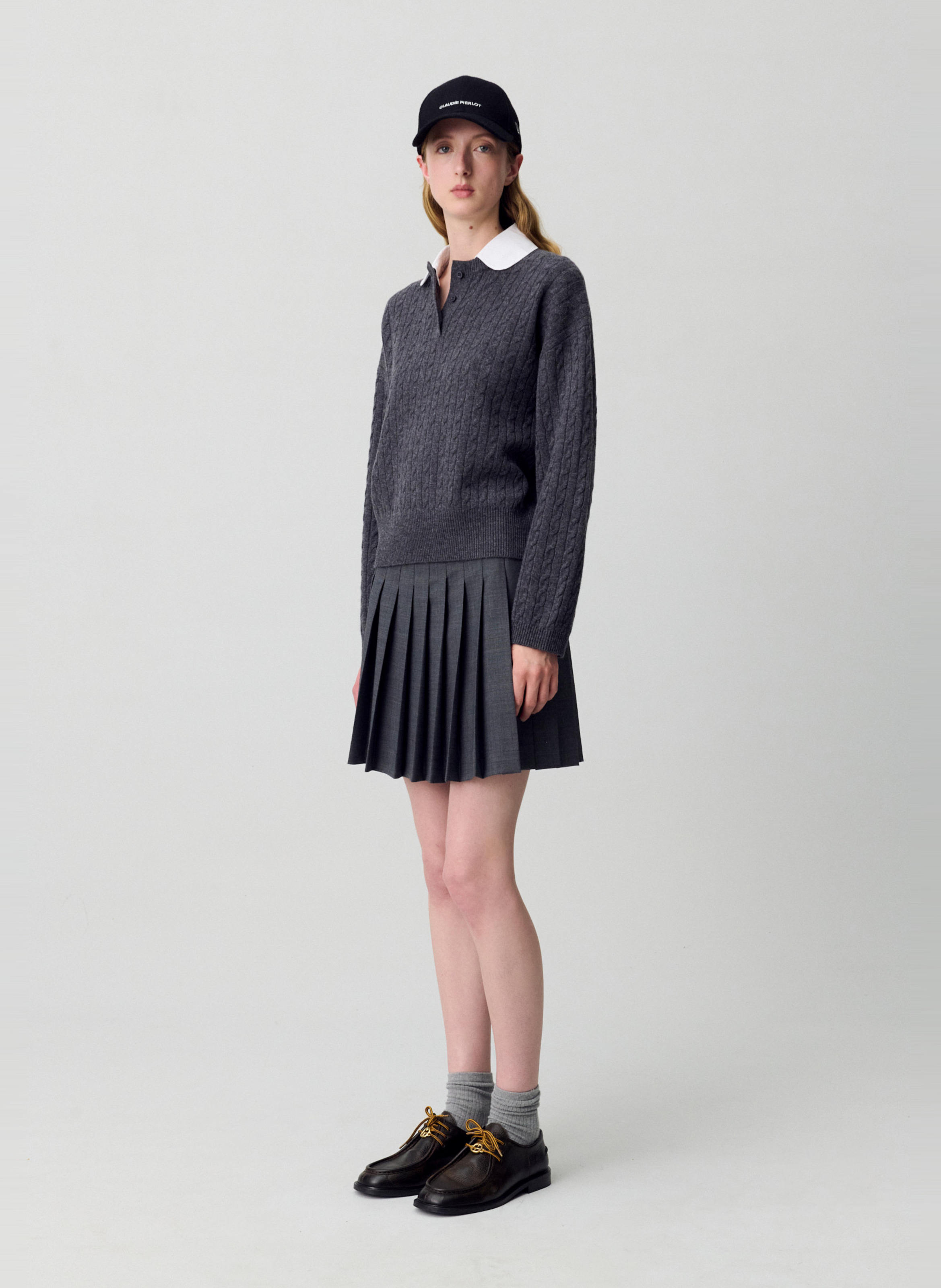 Pull col claudine en laine mélangée CLAUDIE PIERLOT Gris