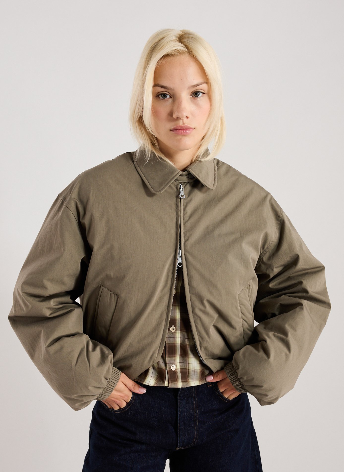 Oversized jacket with classic collar OUR LEGACY Khaki