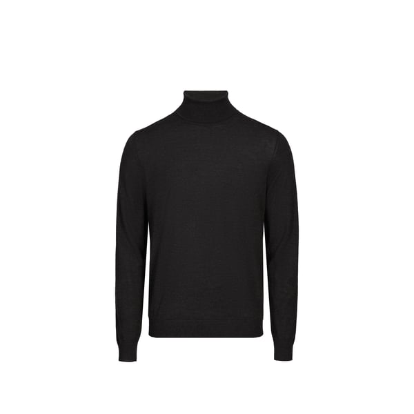 Pull col roulé en laine mérinos et soie