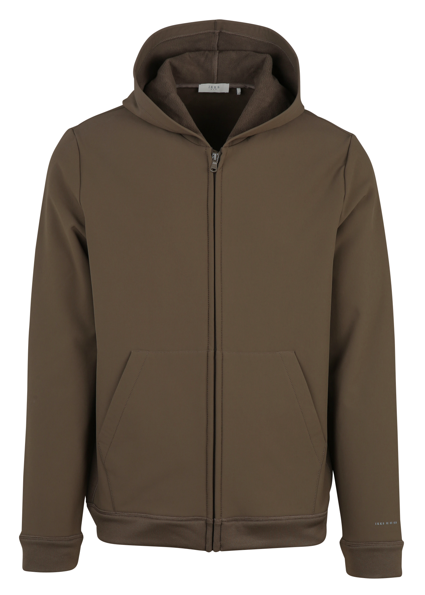 Cardigan droit col rond à capuche IKKS Marron