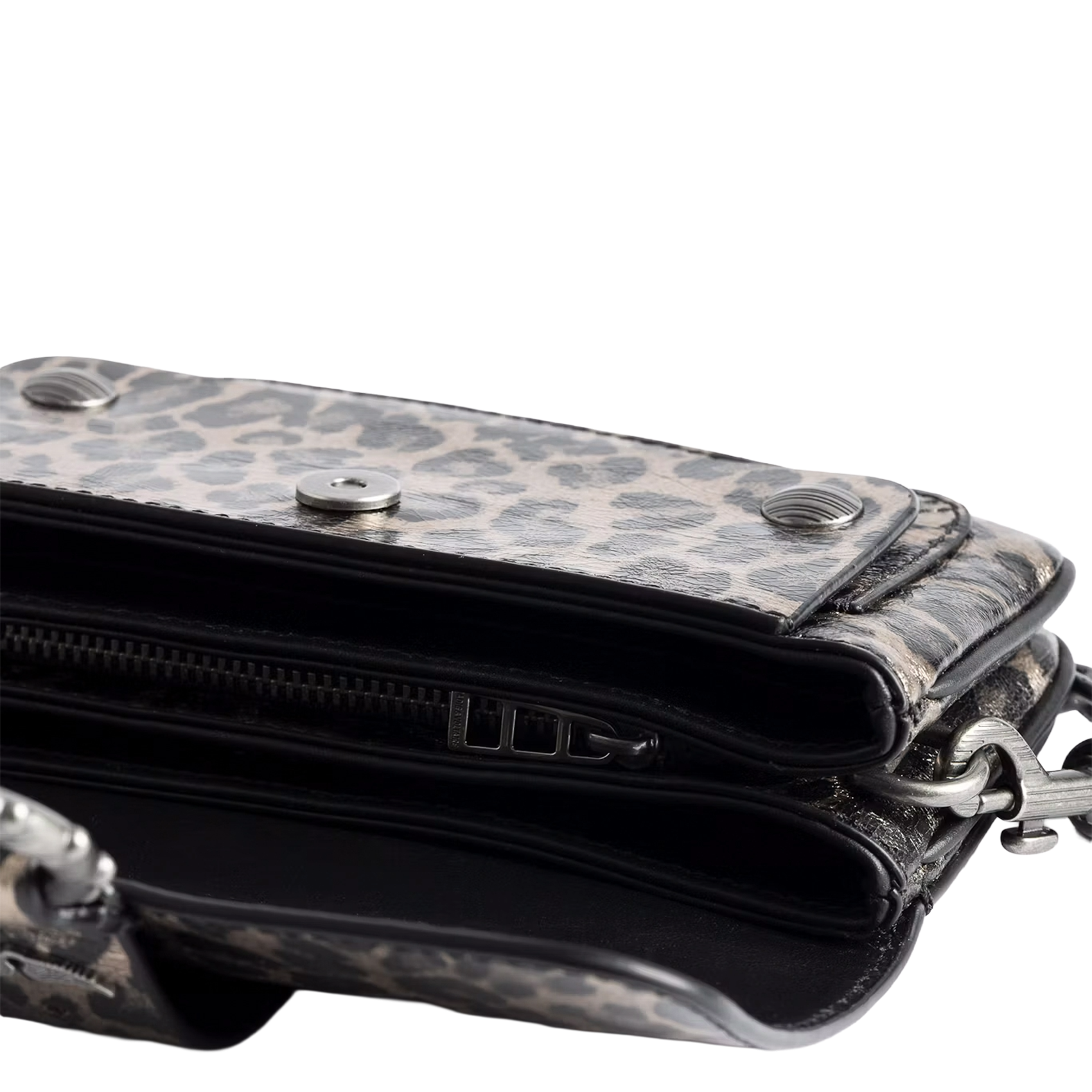 Sac bandoulière en cuir kate wallet ZADIG&VOLTAIRE Gris