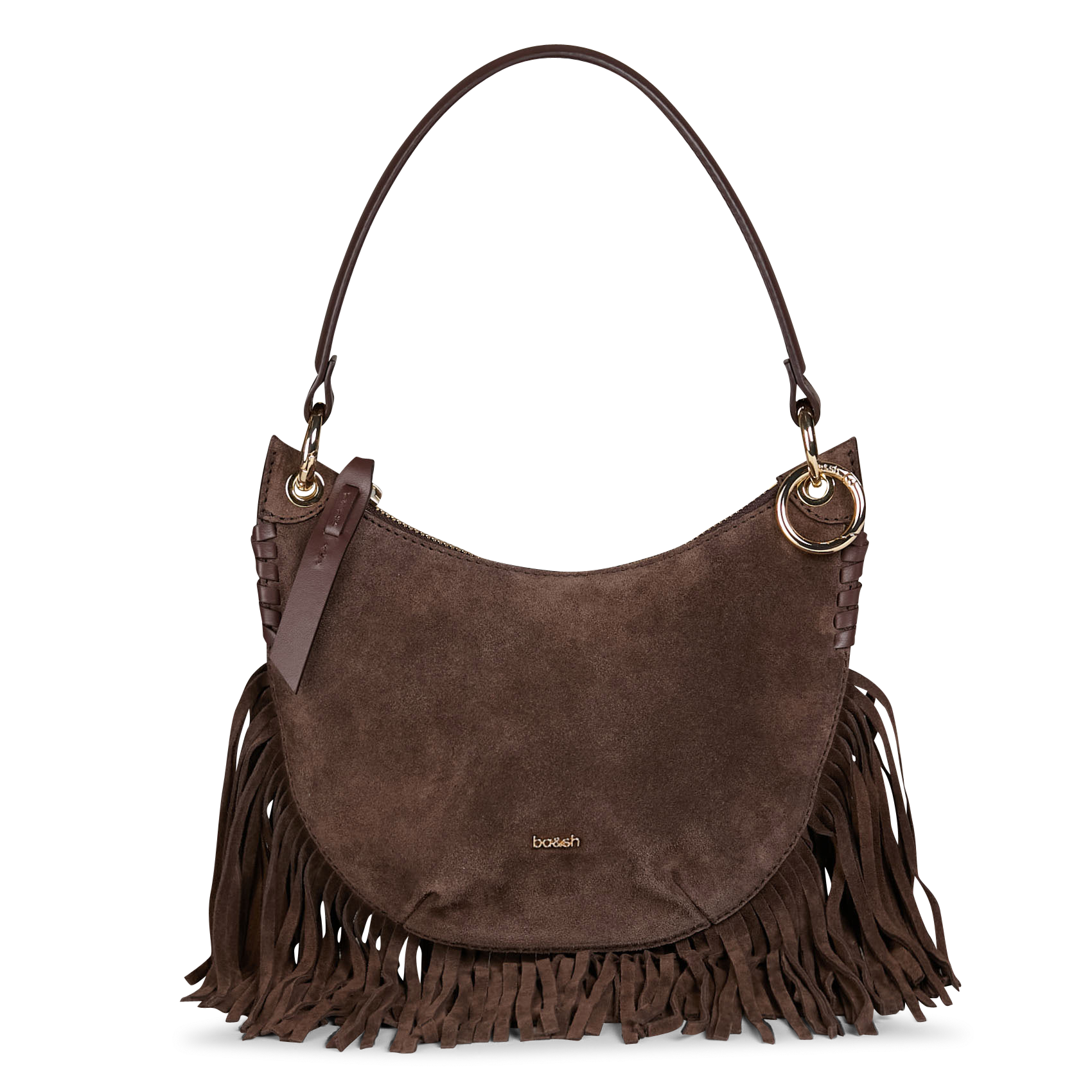 Sac à main en cuir velours swing BA&SH Marron