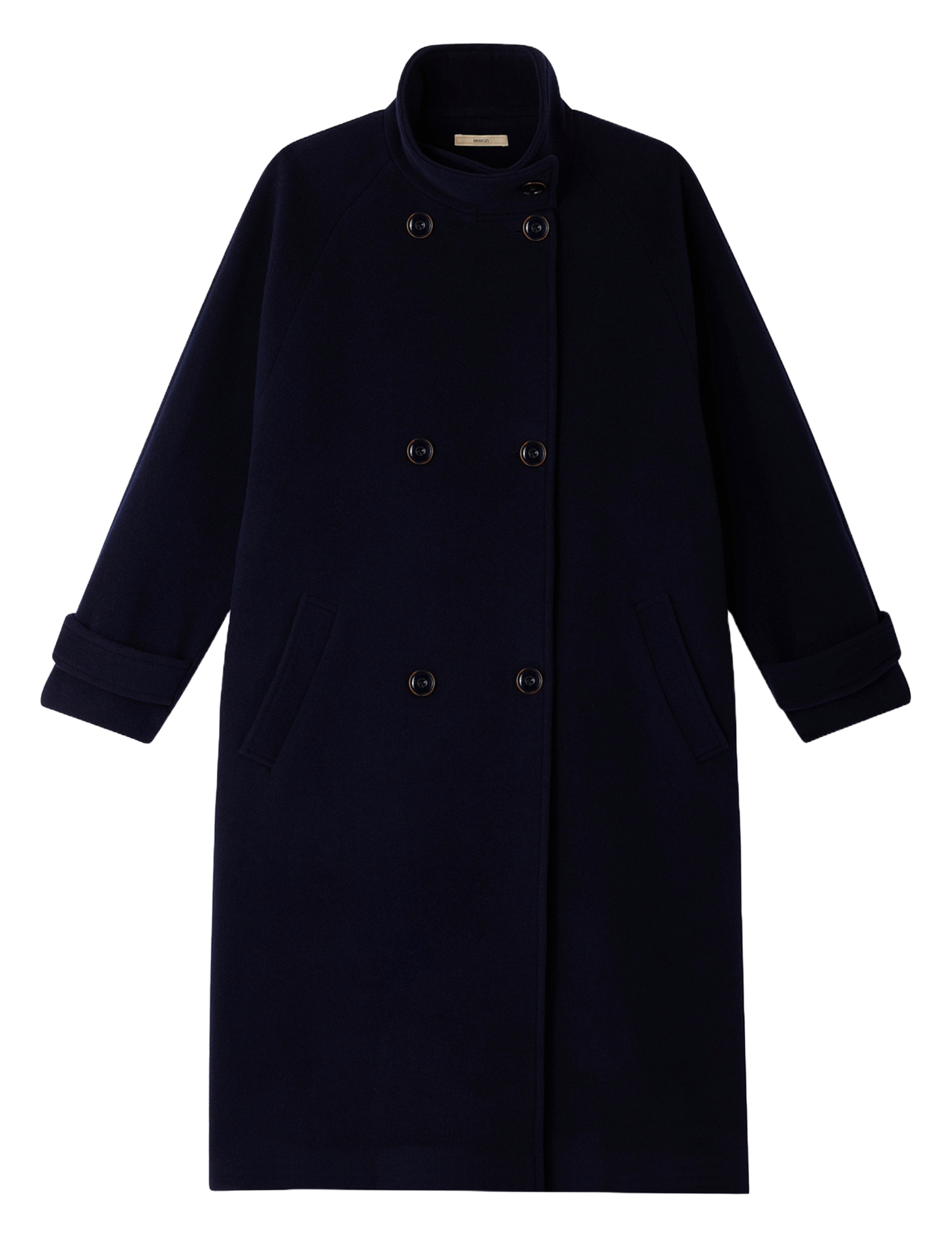 Manteau col montant en laine mélangée bleeckett SESSUN Bleu
