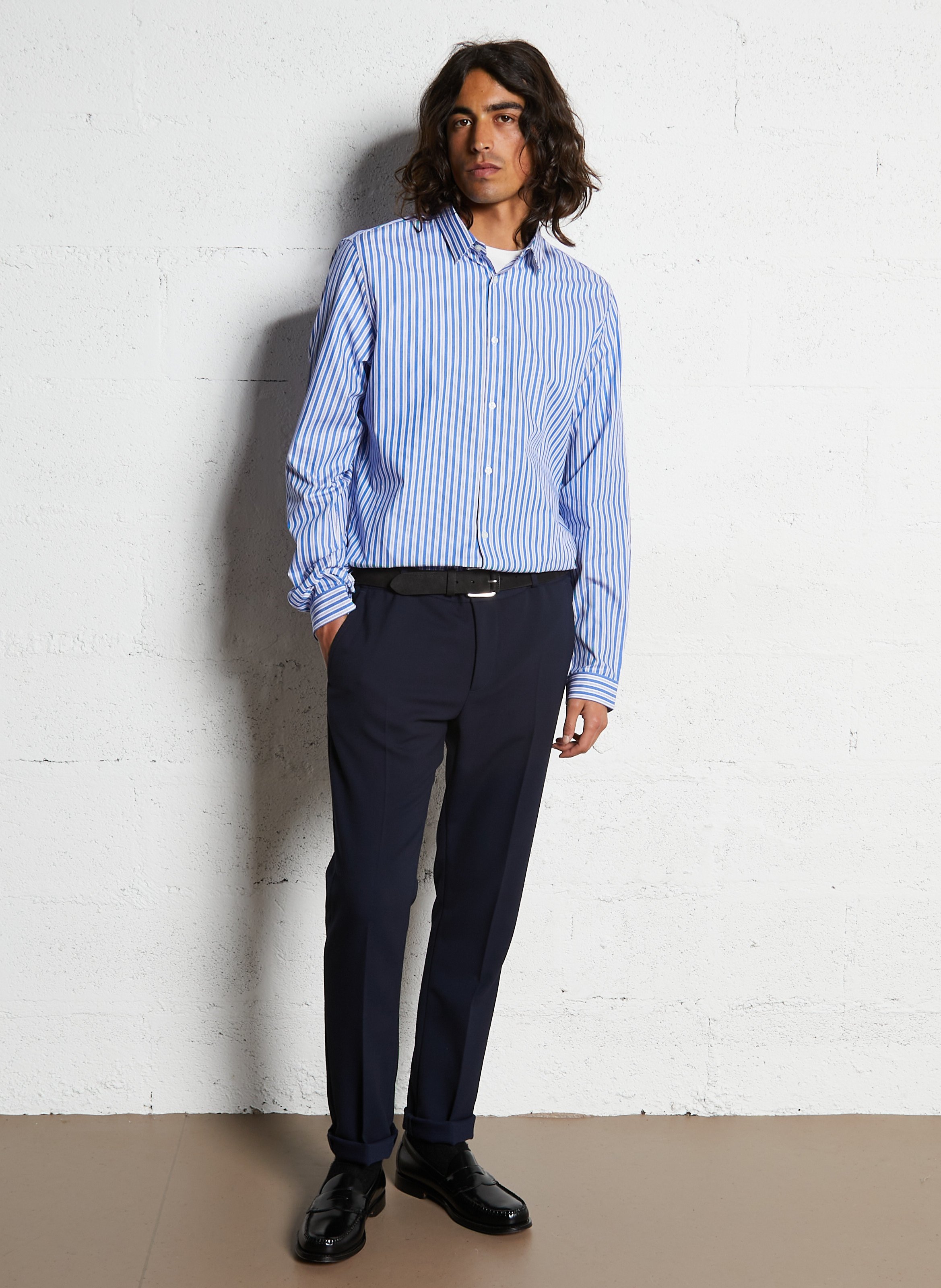 Chemise regular-fit à rayures IKKS Bleu