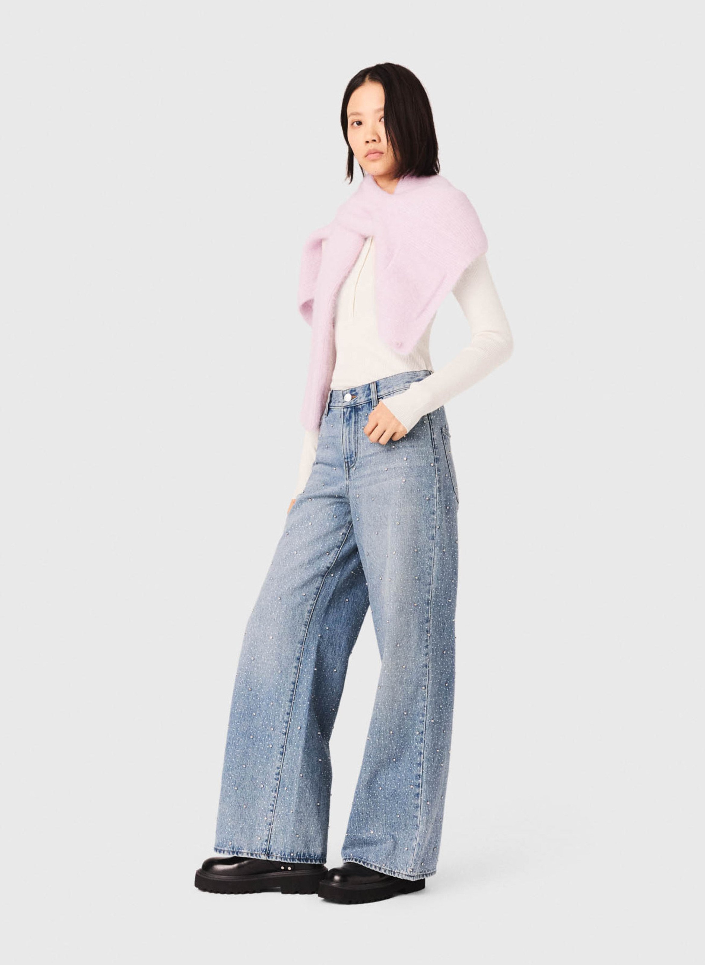 Jean large en coton MAJE Bleu