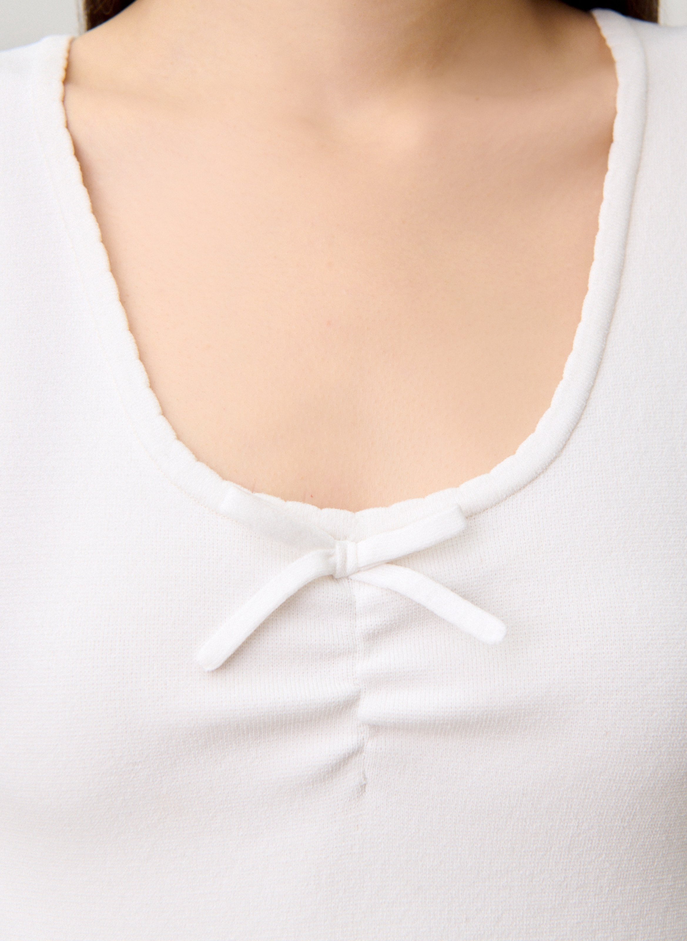 Top ajusté col rond CLAUDIE PIERLOT Beige