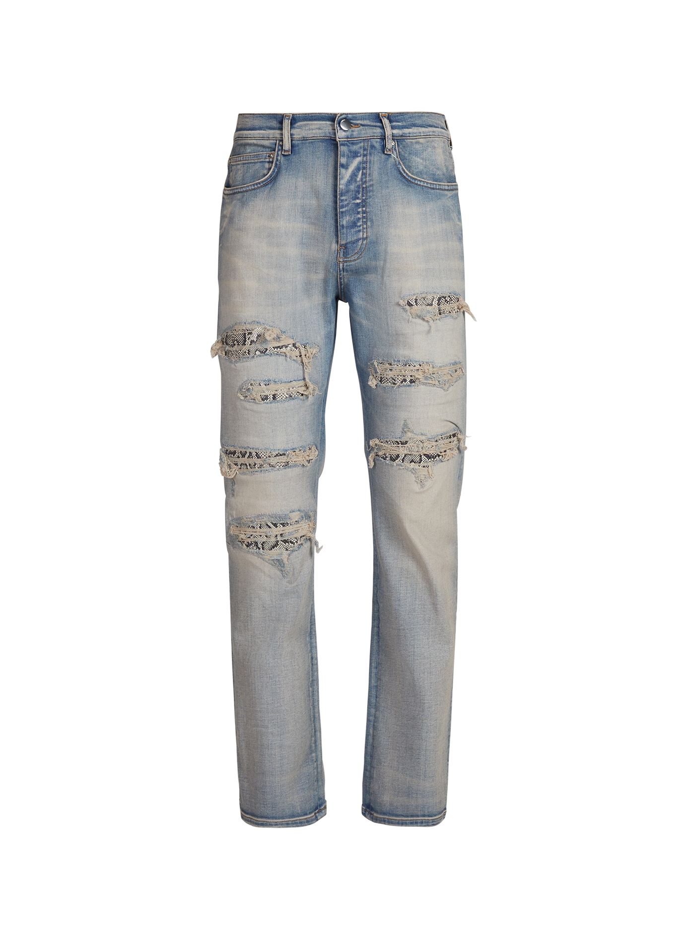 Straight Snake Stud Jeans in blended cotton AMIRI Blue