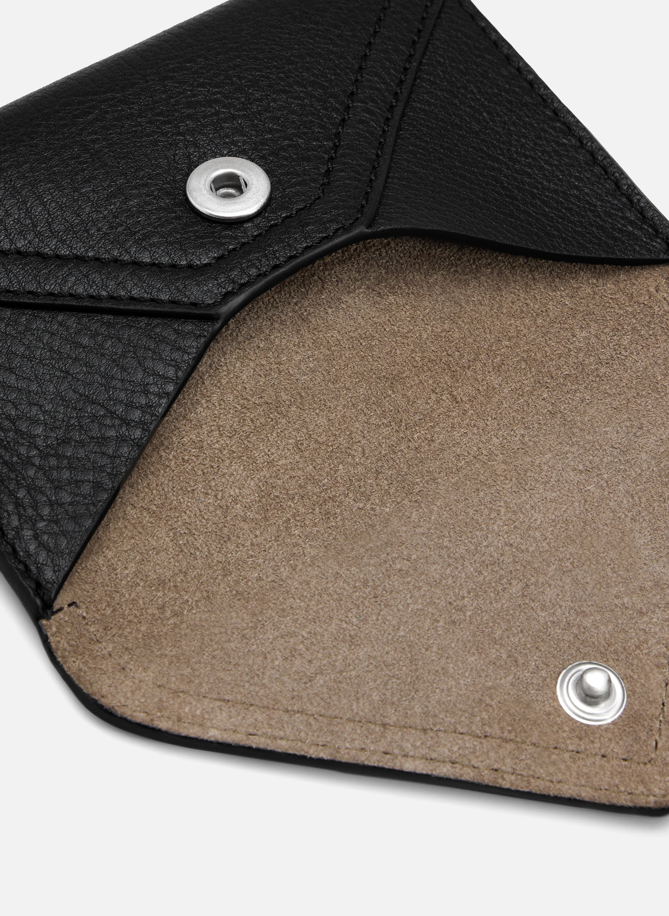 Porte Cartes Enveloppe Etienne En Cuir Souple unisexe AMI PARIS Noir