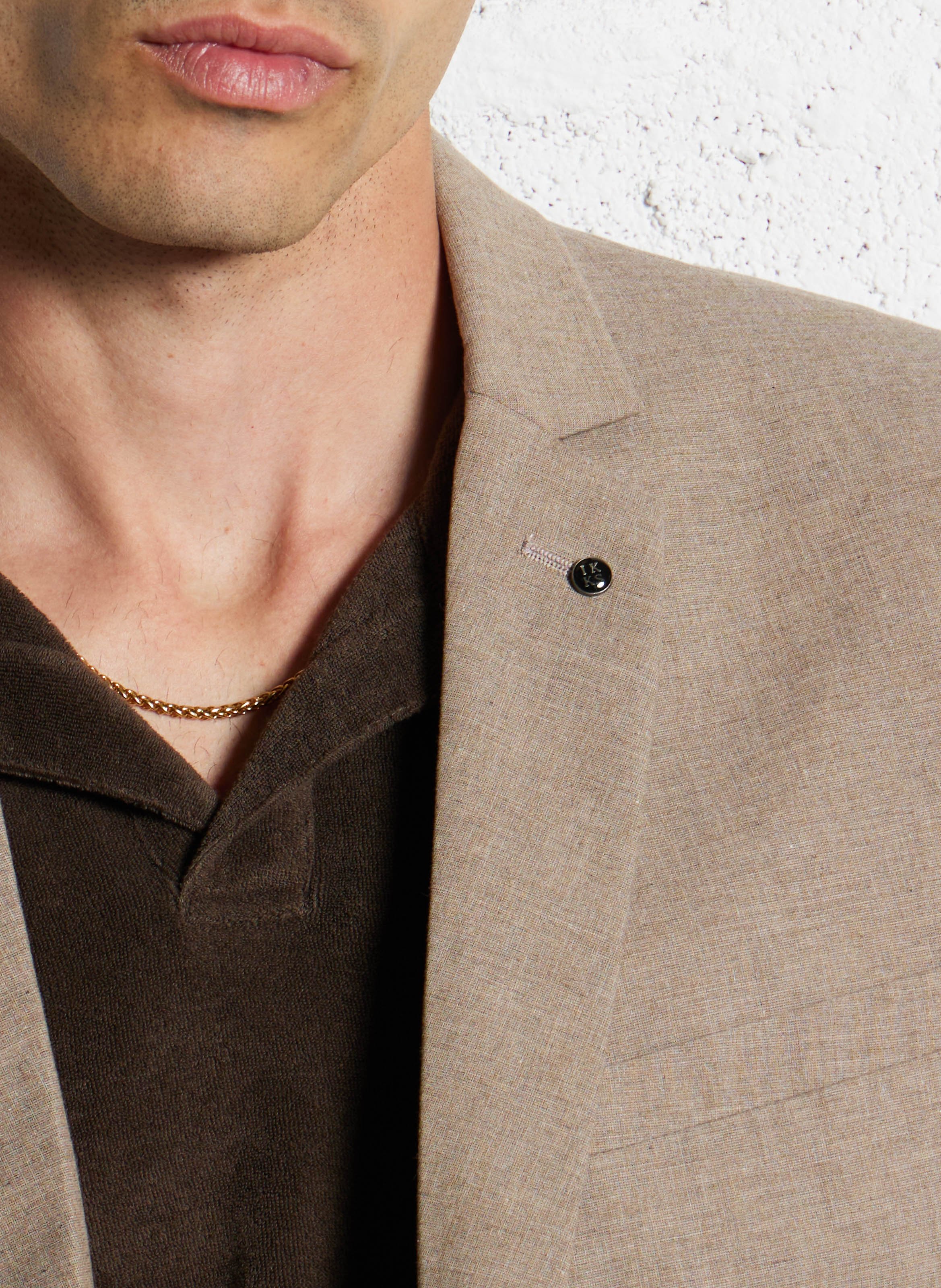 Veste col tailleur en coton IKKS Beige