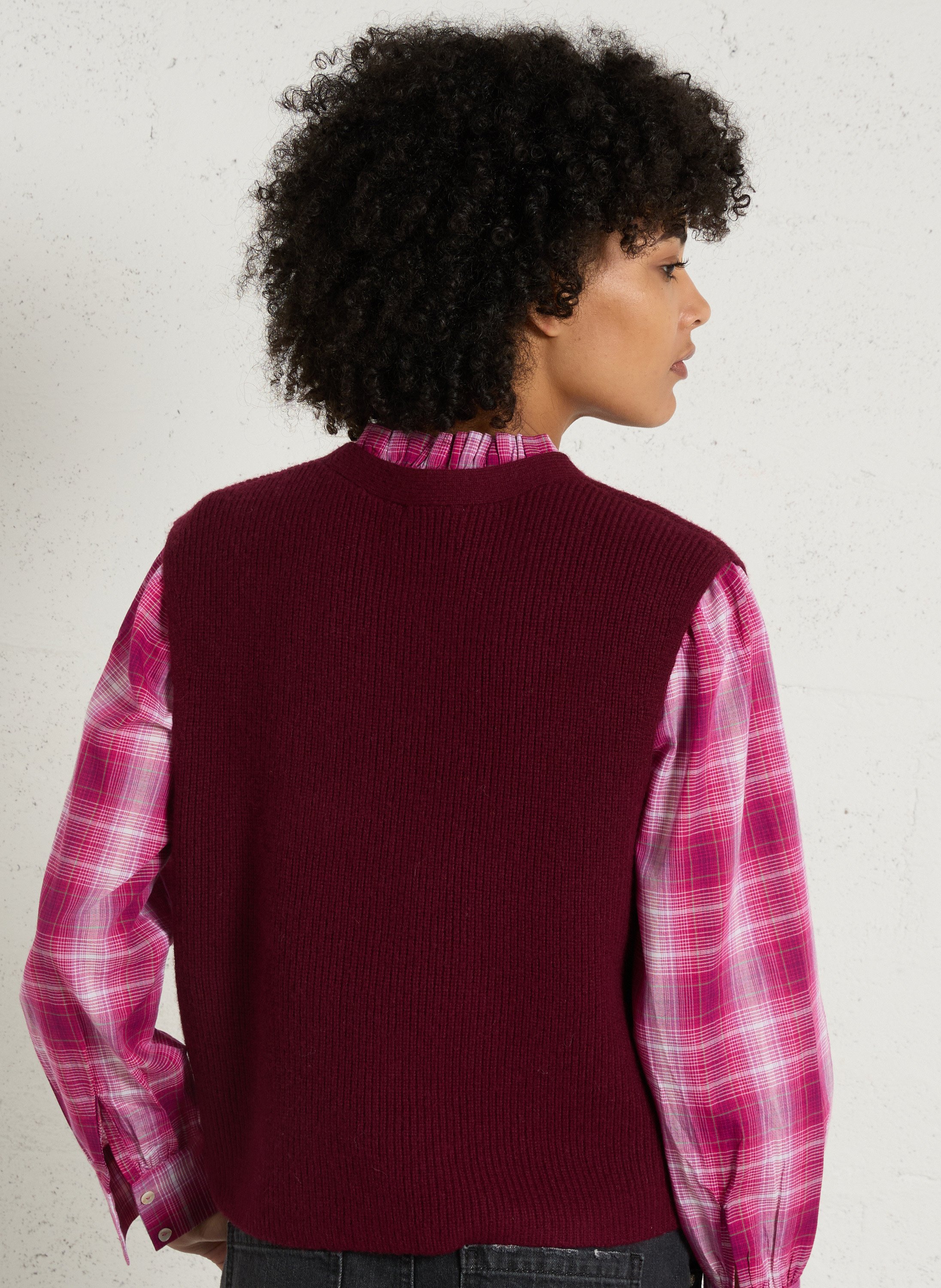 Gilet col v en laine paraty MAISON 123 Rouge