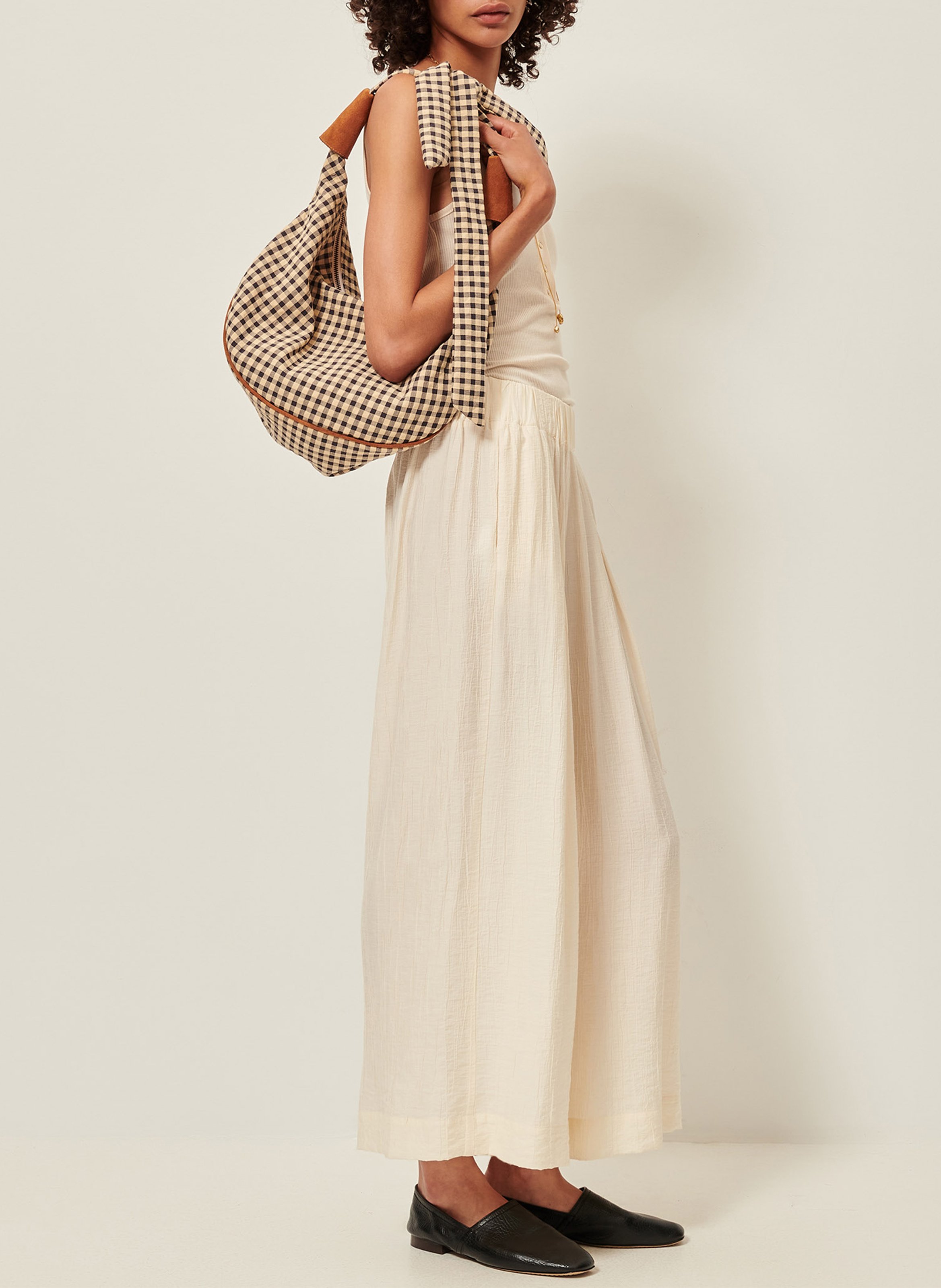 Pantalon large 7/8ème en linon antique isla minima SESSUN Beige