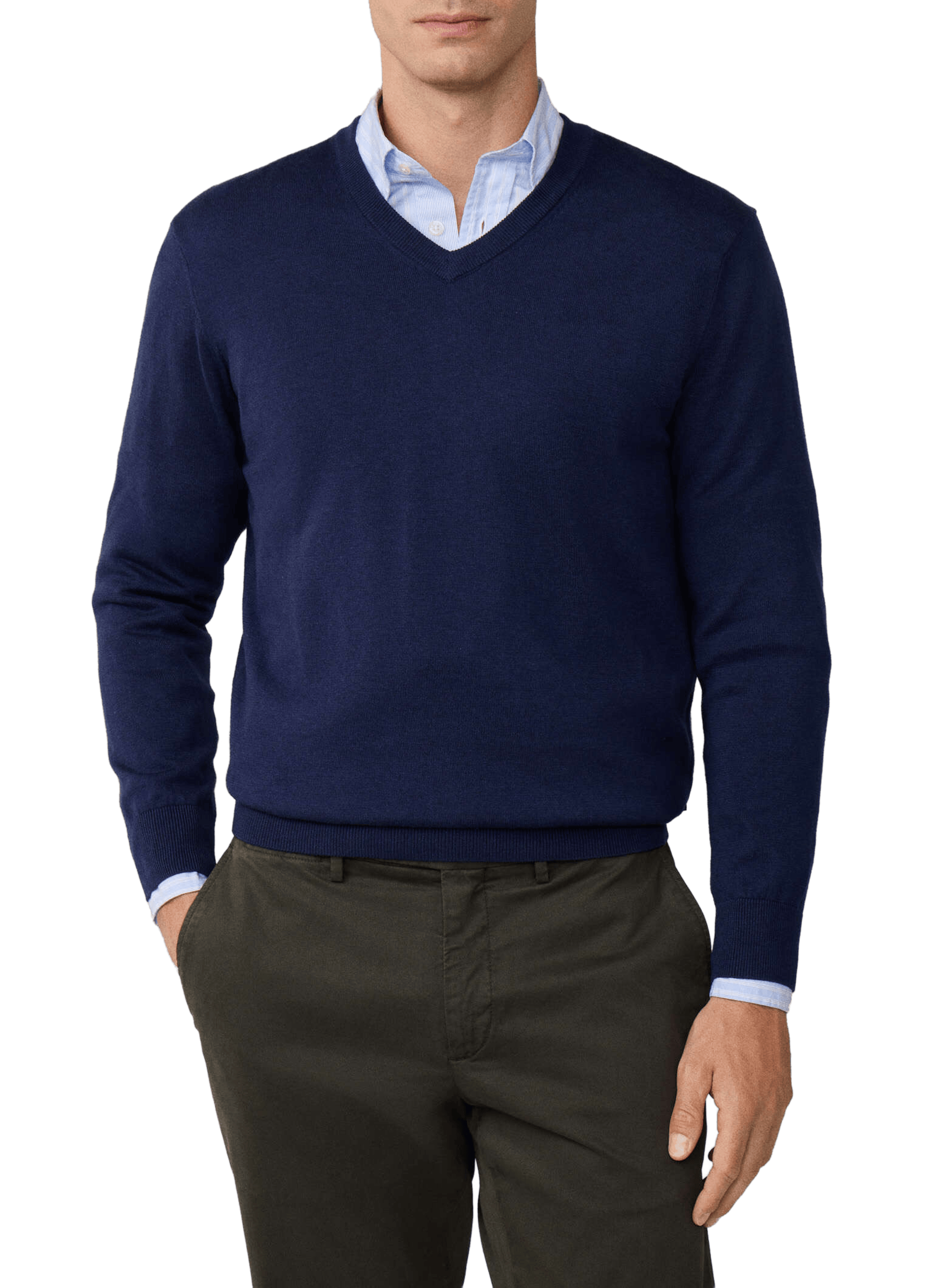 Cotton and linen jumper FACONNABLE Blue
