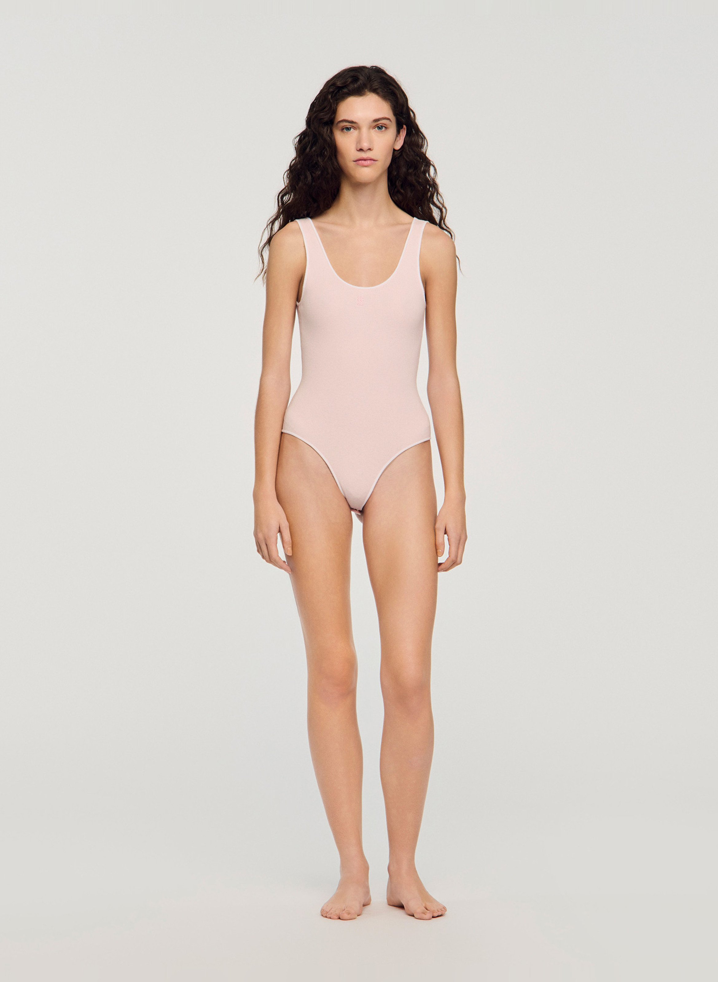 Body sans manches à logo brodé SANDRO Rose