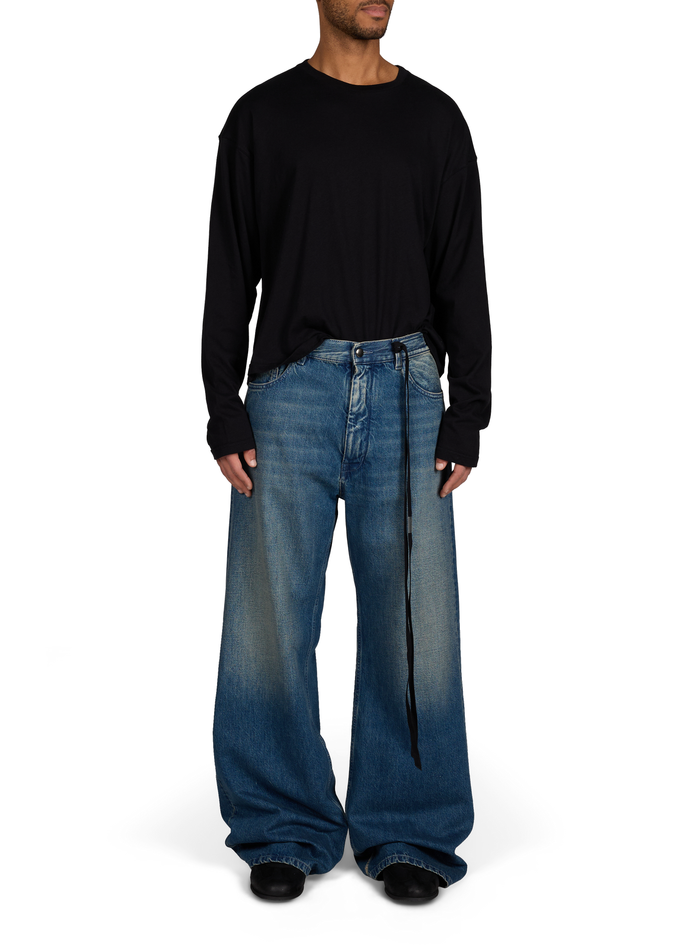 T-shirt Emil Hollow Sound in cotton ANN DEMEULEMEESTER Black