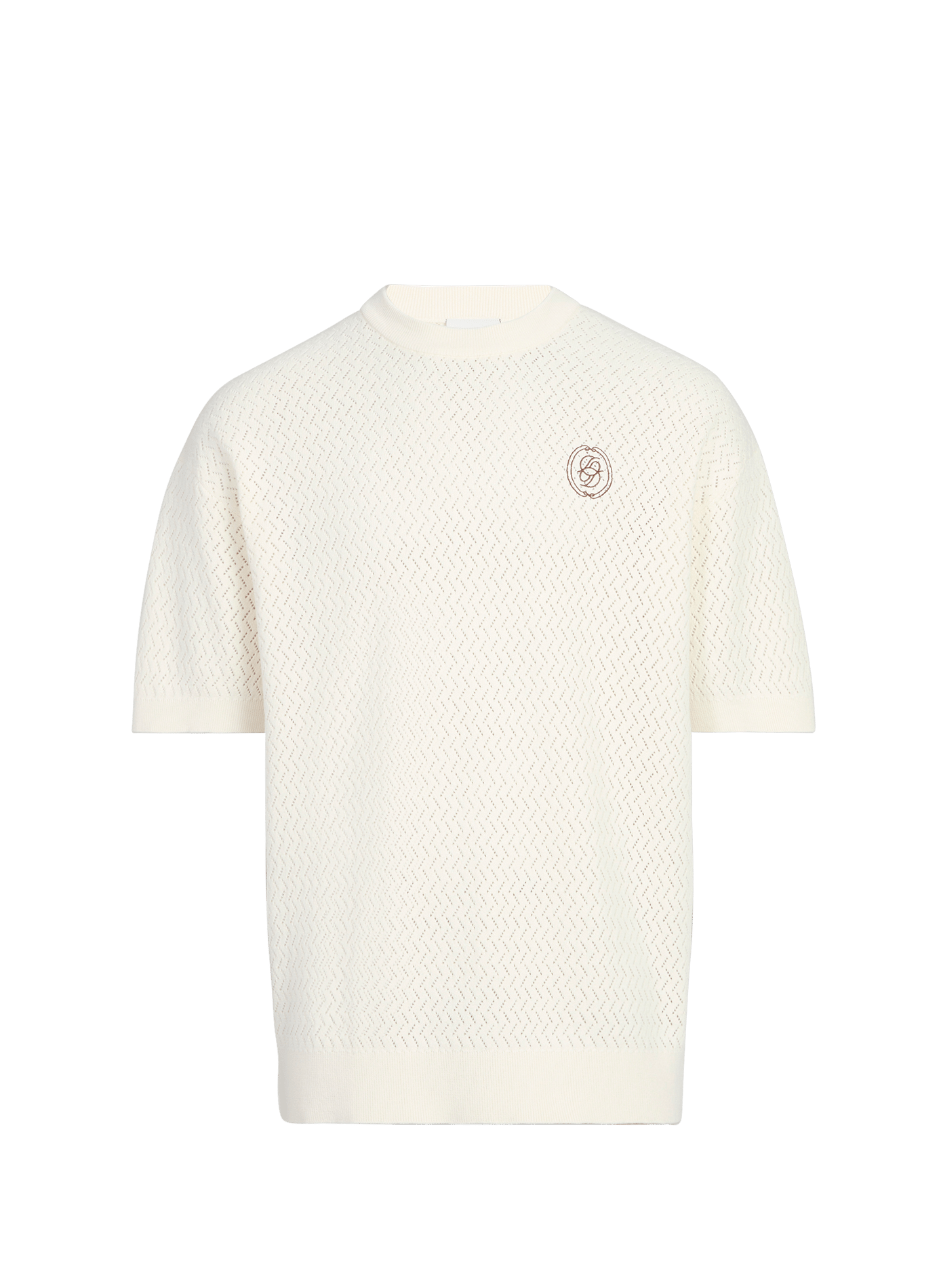 Round neck cotton knit T-shirt DROLE DE MONSIEUR Beige