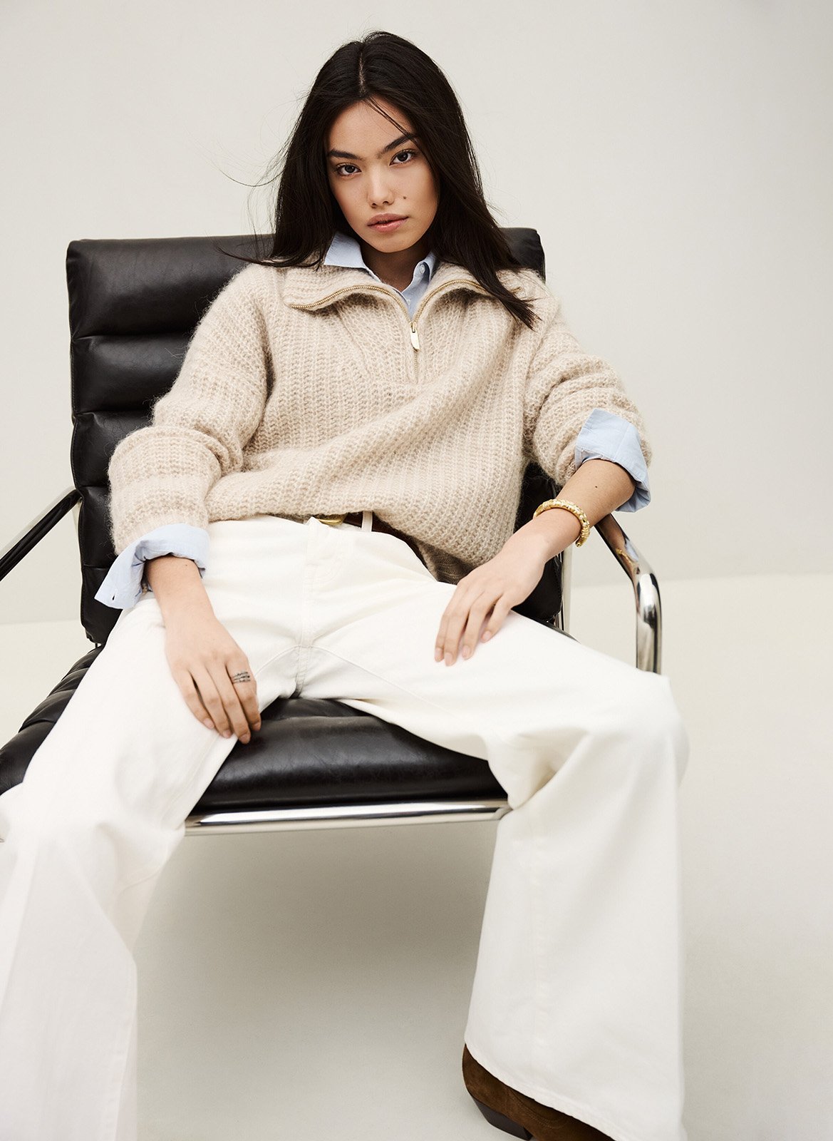 Jean large badou BA&SH Beige