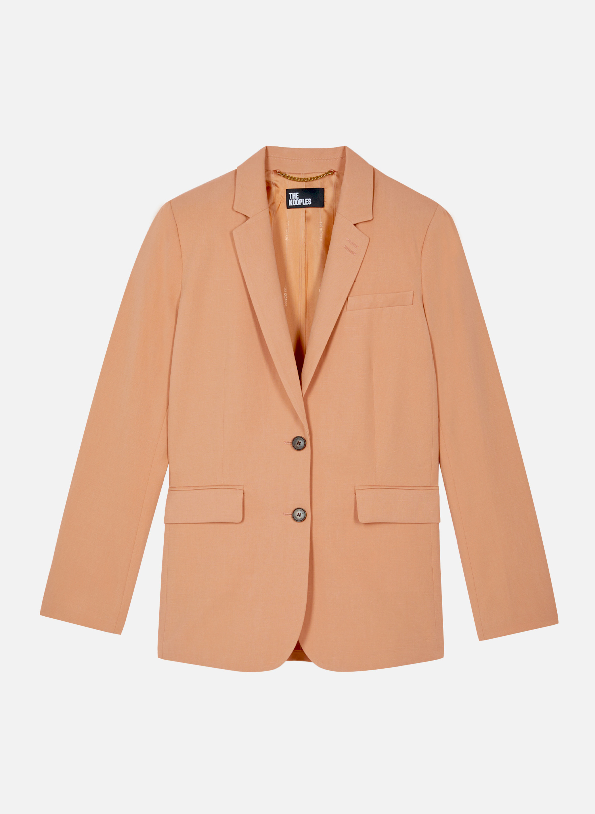 Veste de tailleur droite en lin et coton THE KOOPLES Marron