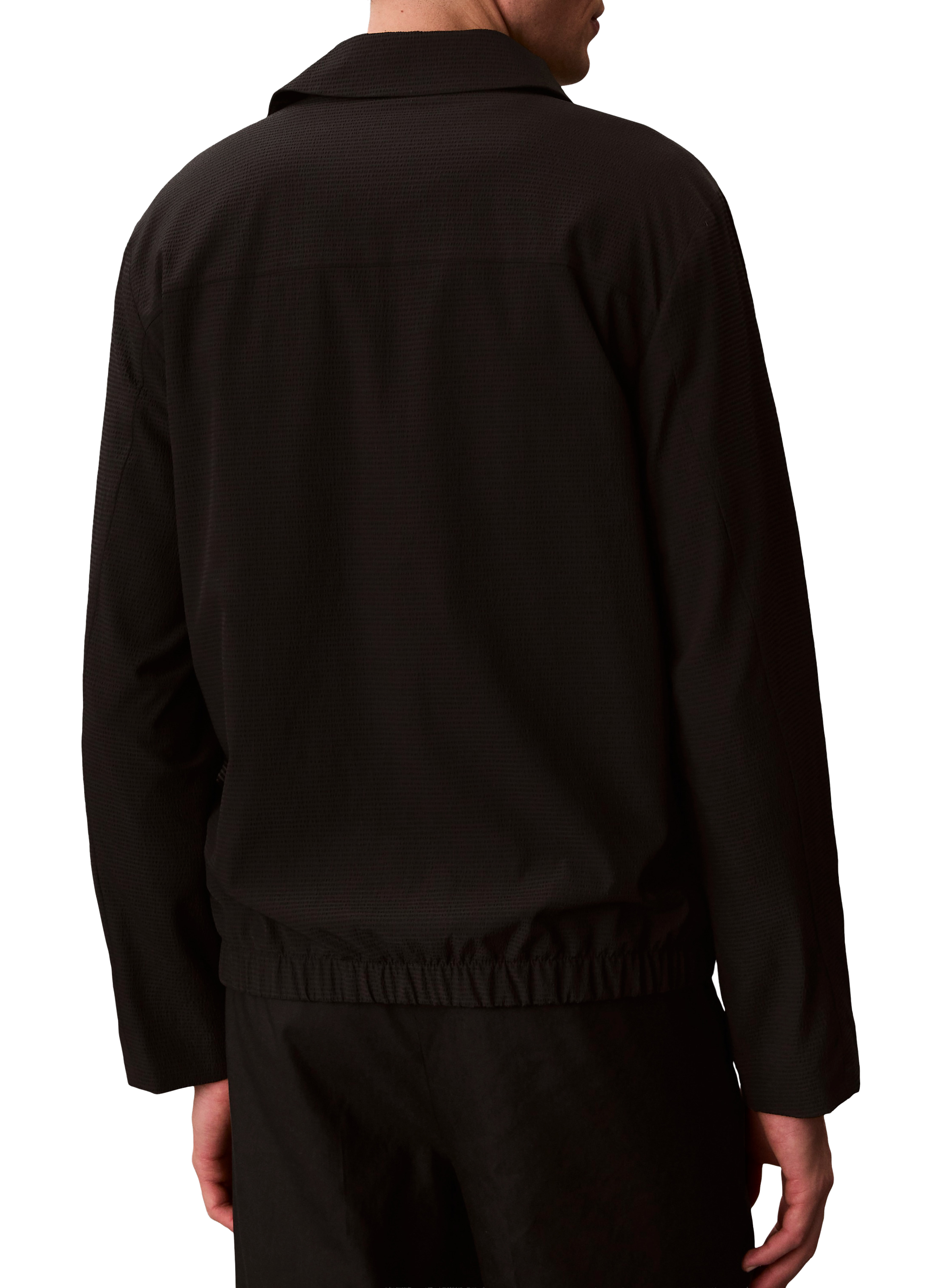 Textured Seersucker Lightweight Jacket CALVIN KLEIN Black