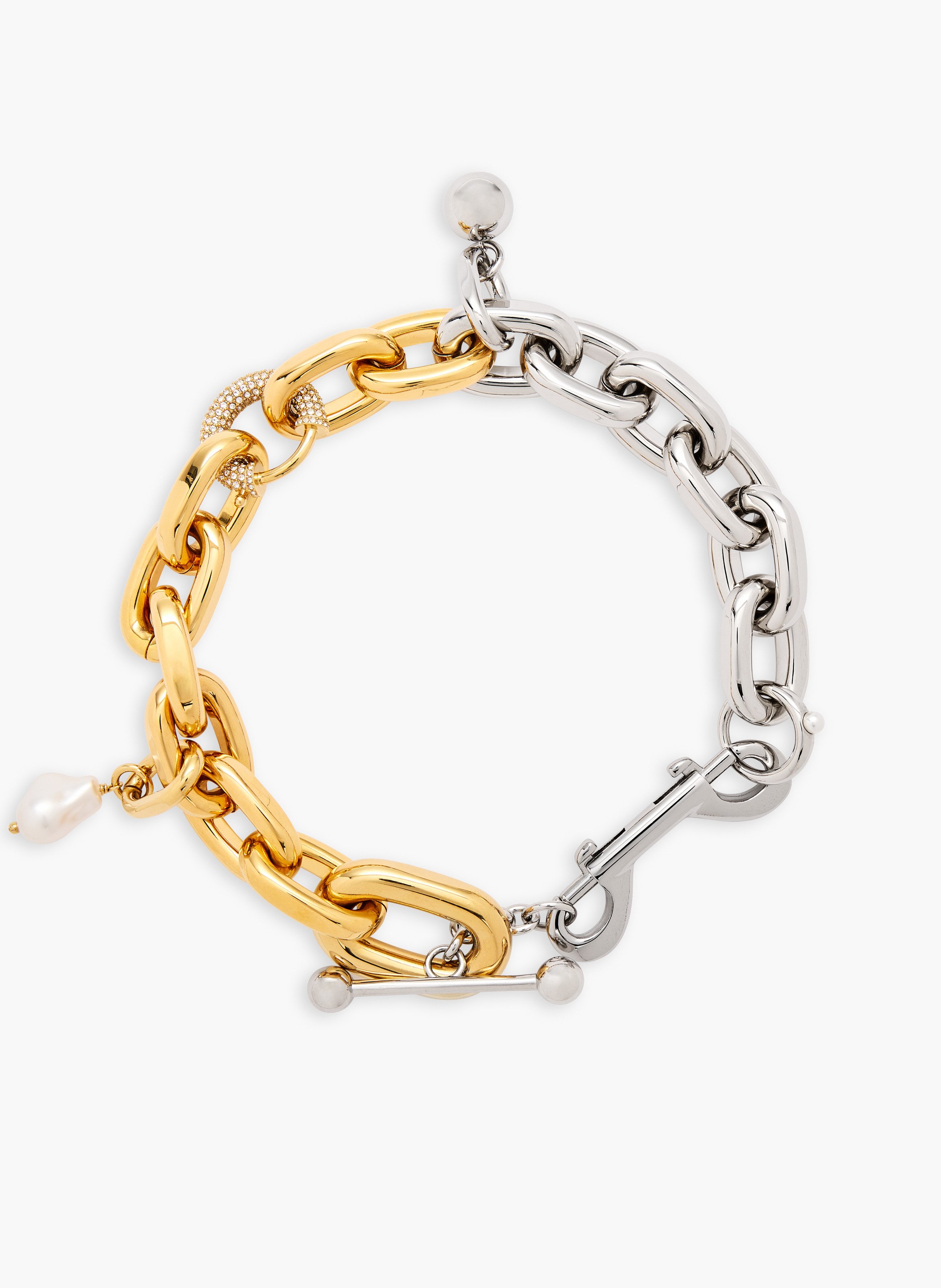 Collier xl link bicolore de style punk RABANNE Argent