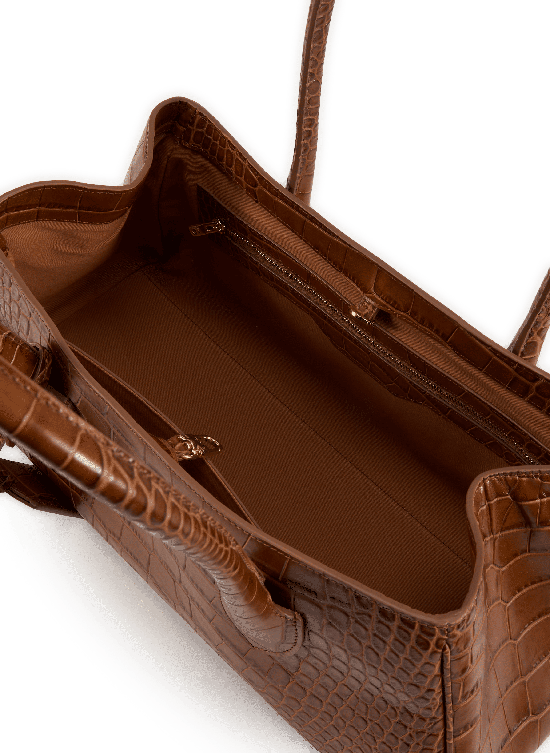 Honey 40 Croc Leather Handbag AMIRI Brown