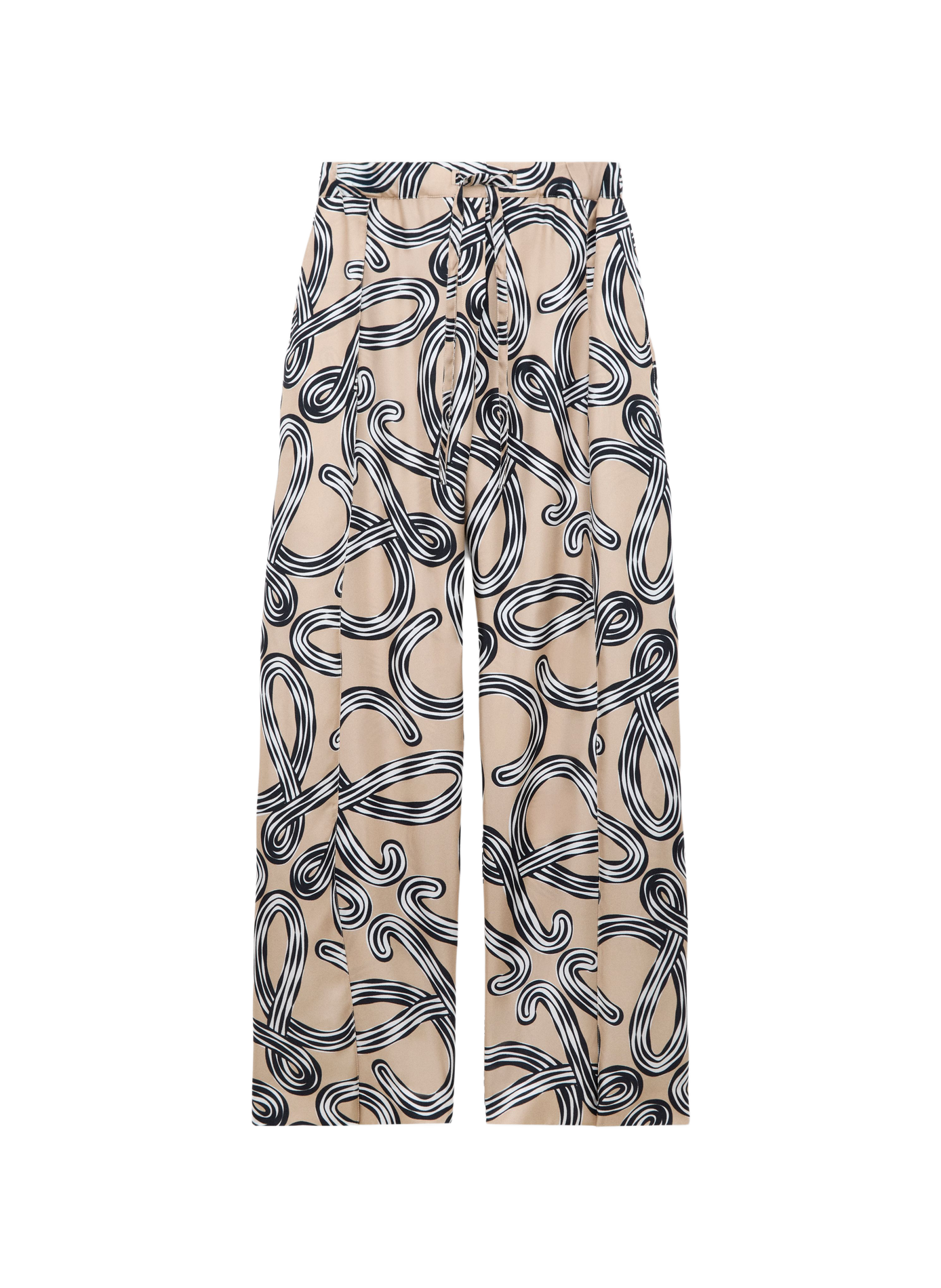 Pantalon élastiqué en soie LOEWE Beige