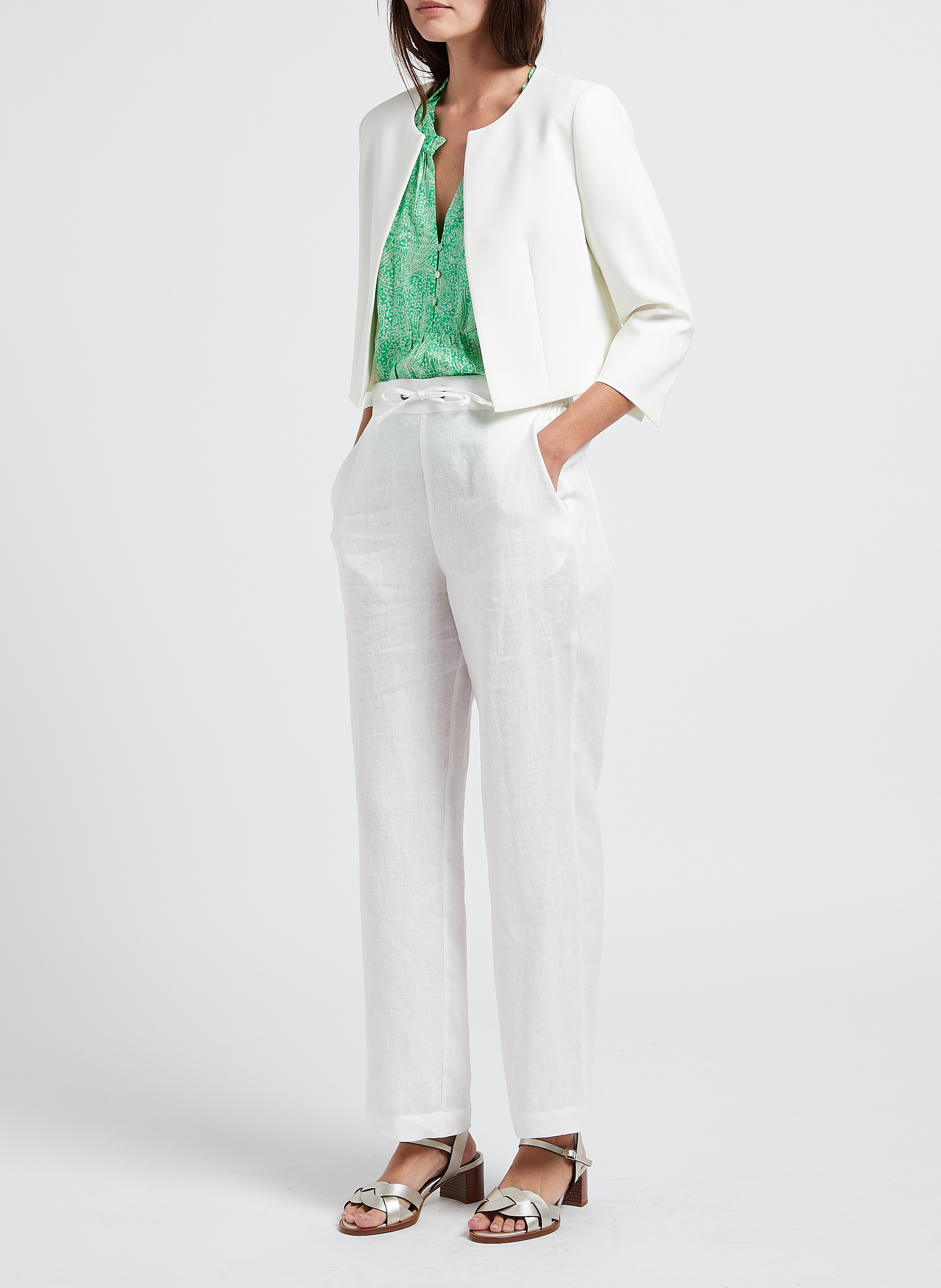 Veste courte droite lalie bis MAISON 123 Blanc