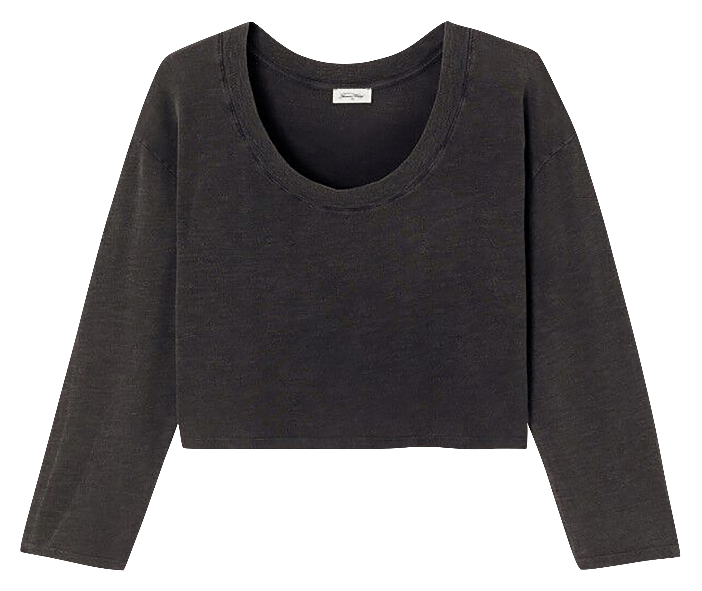 Tee-shirt manches longues court ample pojy AMERICAN VINTAGE Noir
