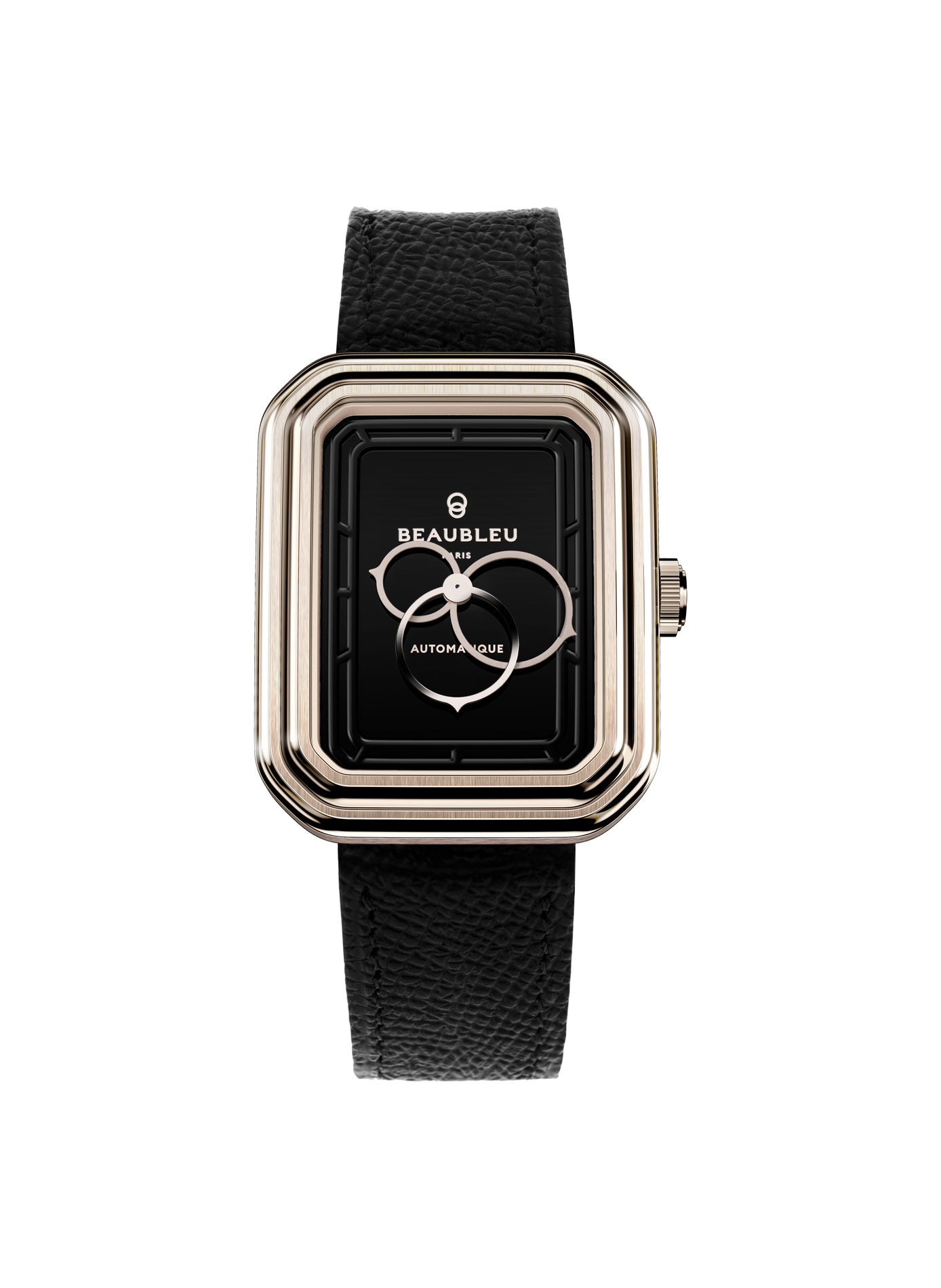 Montre automatique Ecce Figura Onyx en cuir BEAUBLEU Noir