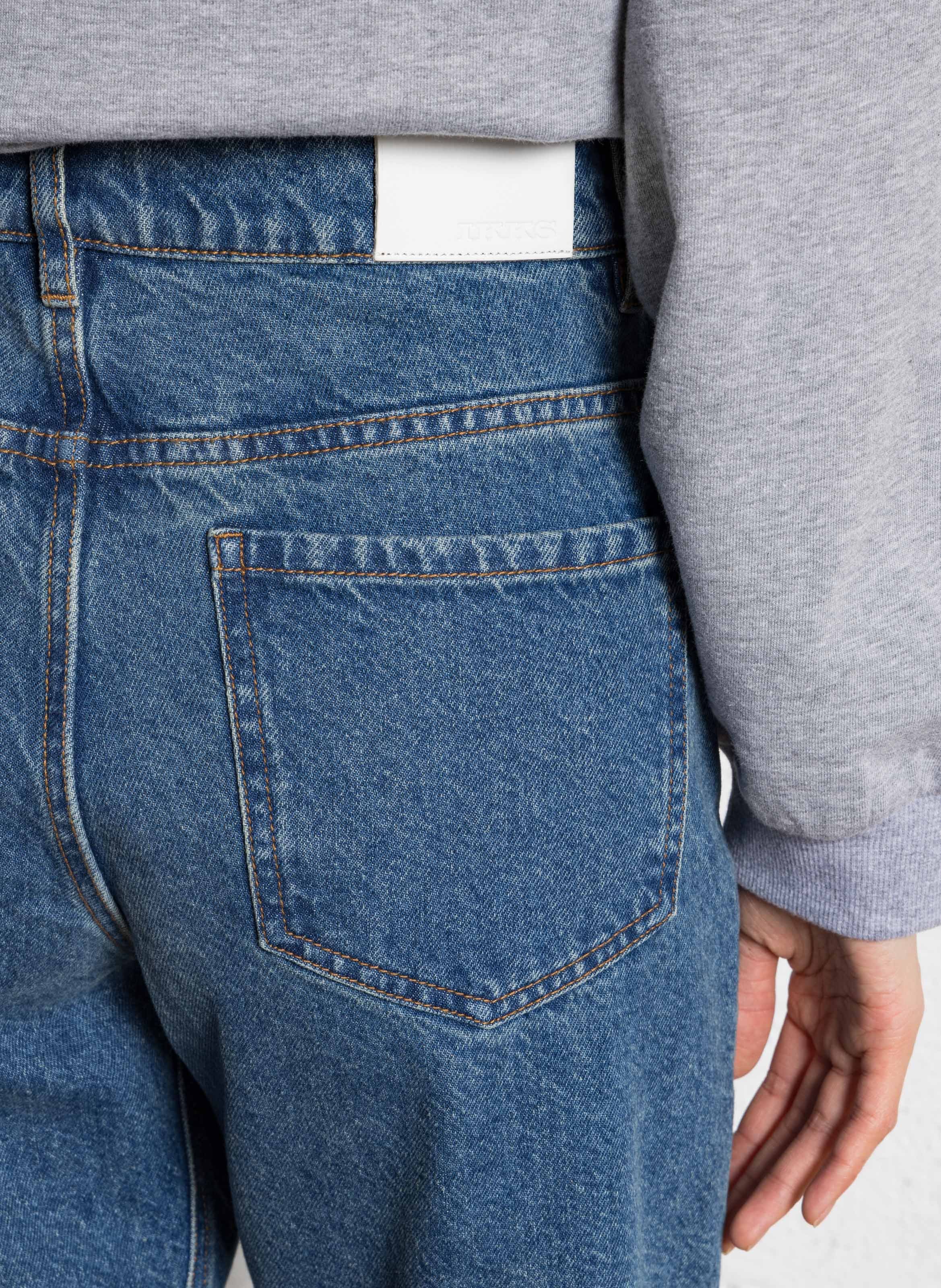 Jean droit en coton charlotte IKKS Bleu
