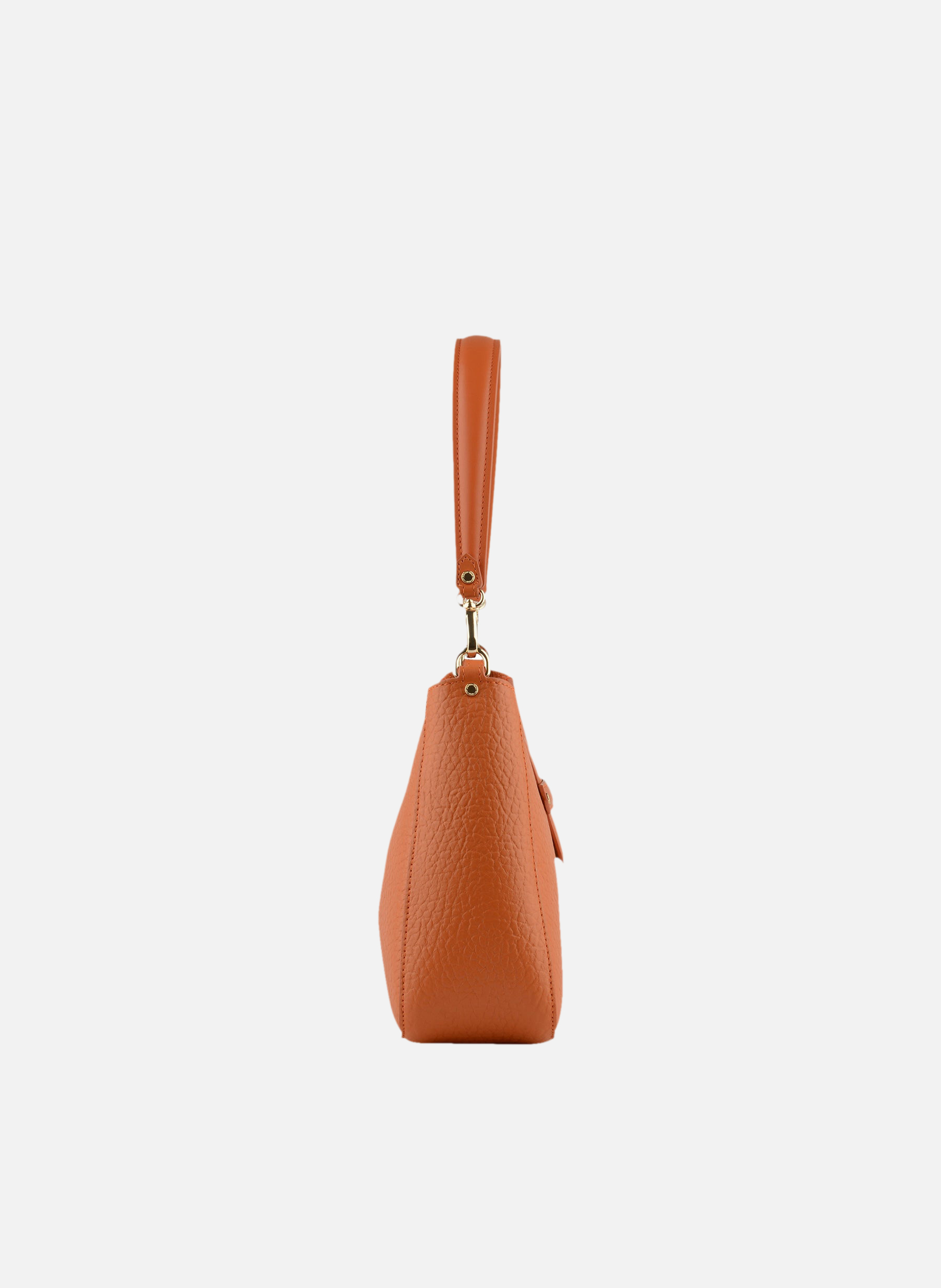 Fleuves | sac porté épaule gm en cuir de vachette | Orange POURCHET Femme
