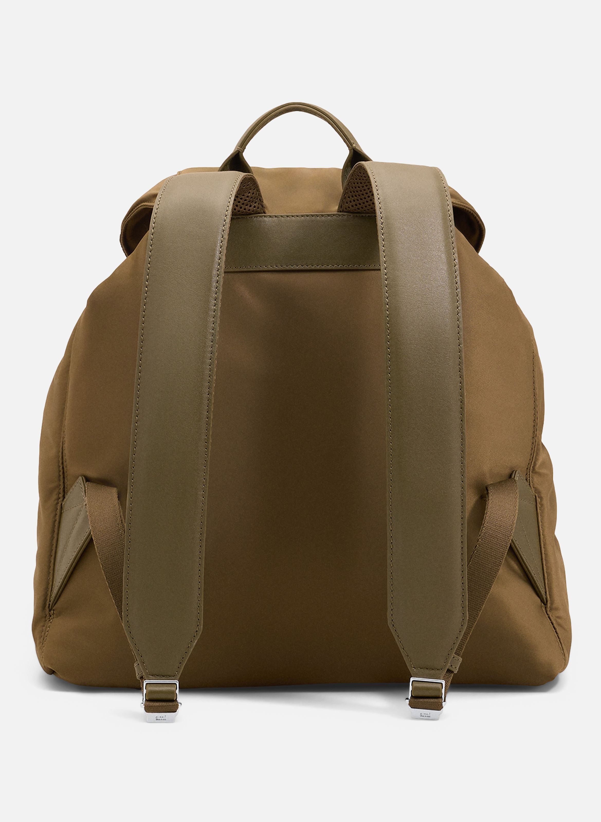 Sac à dos à rabat marcel unisexe en nylon AMI PARIS Marron