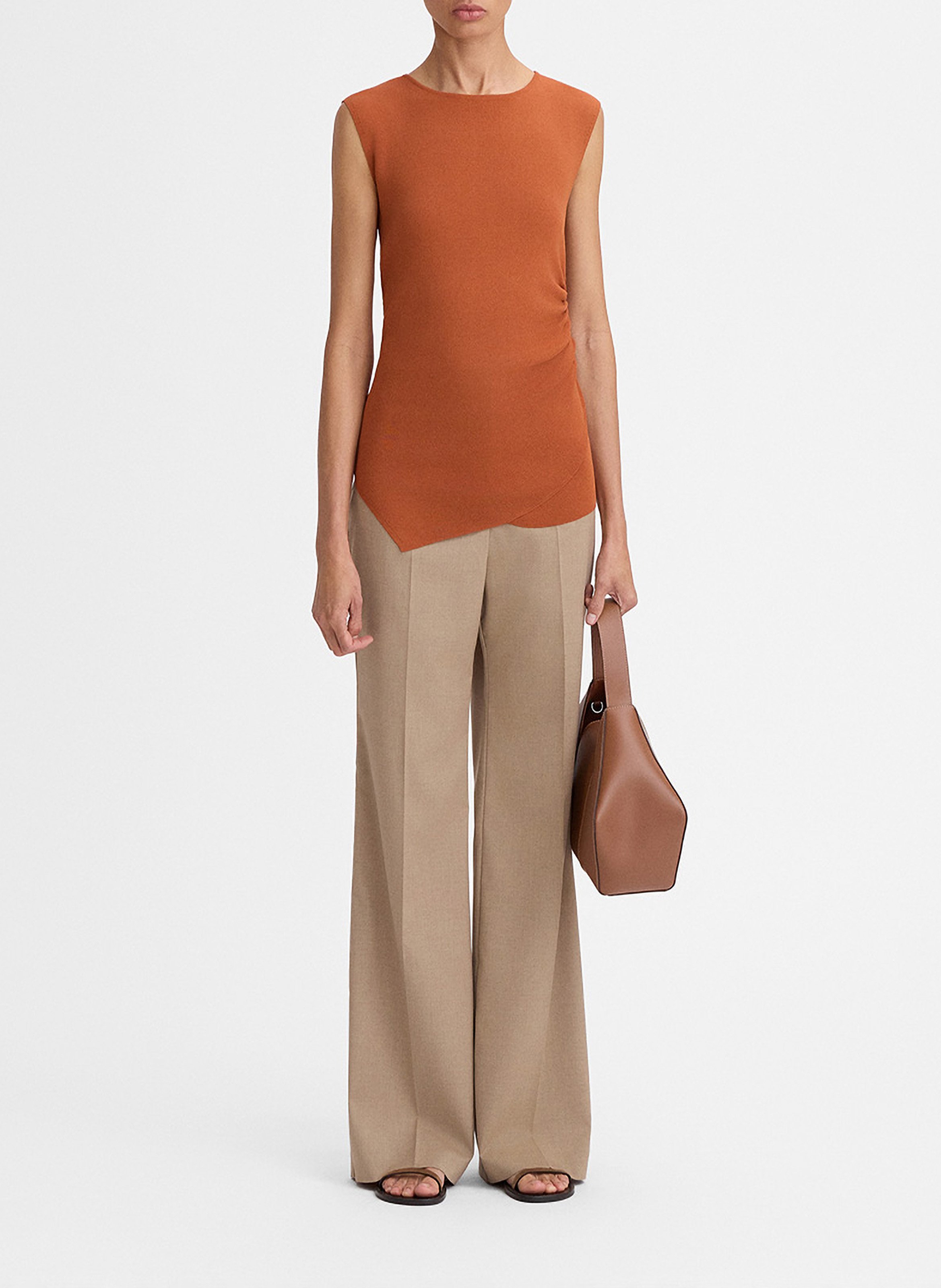 Top droit col rond en maille fionas SIMORRA Orange