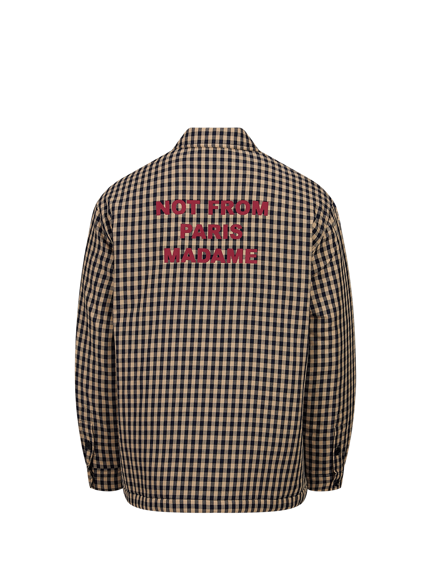 Straight checkered cotton jacket DROLE DE MONSIEUR Beige