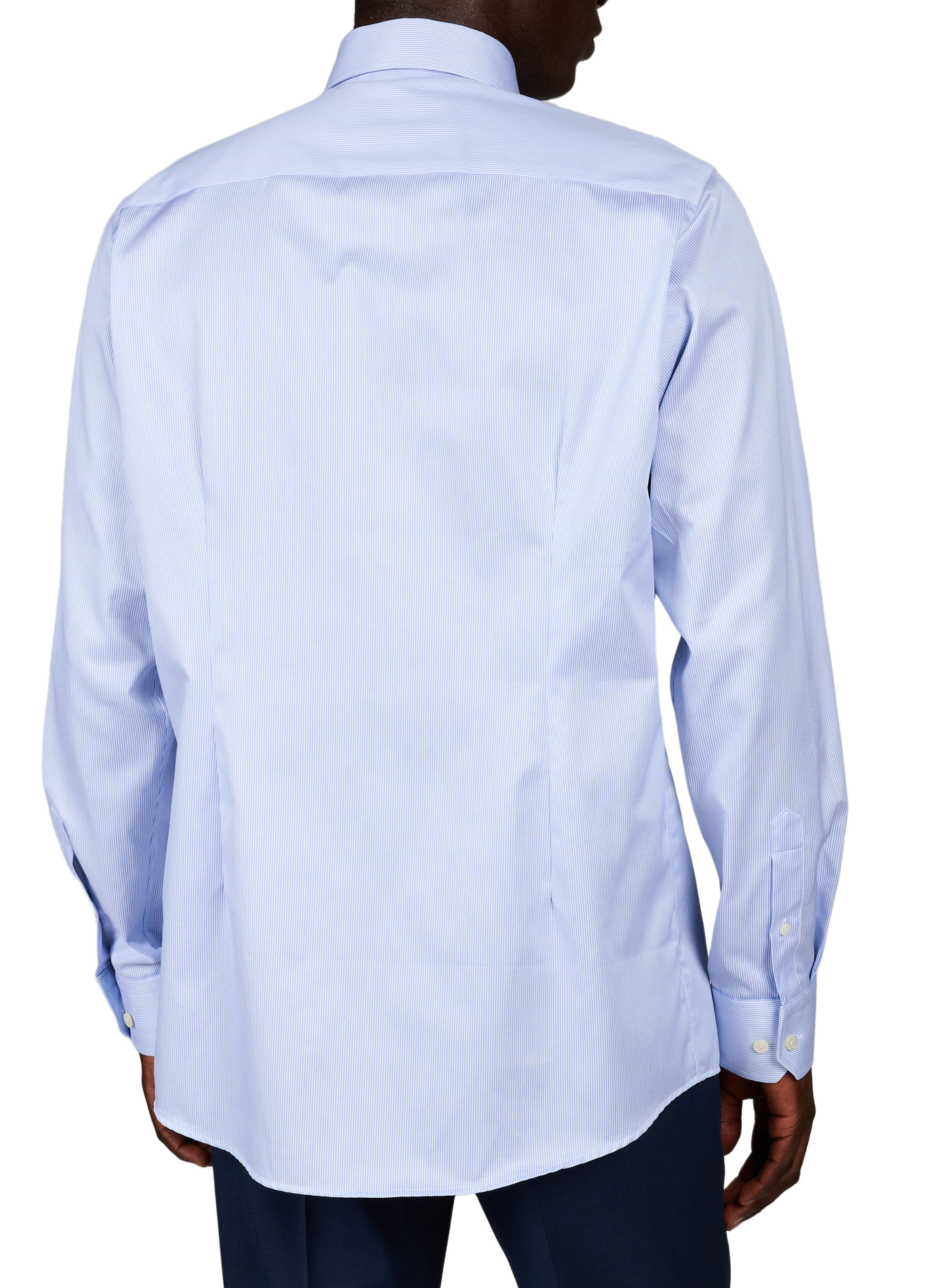 Chemise manches longues rayée en coton ETON Bleu