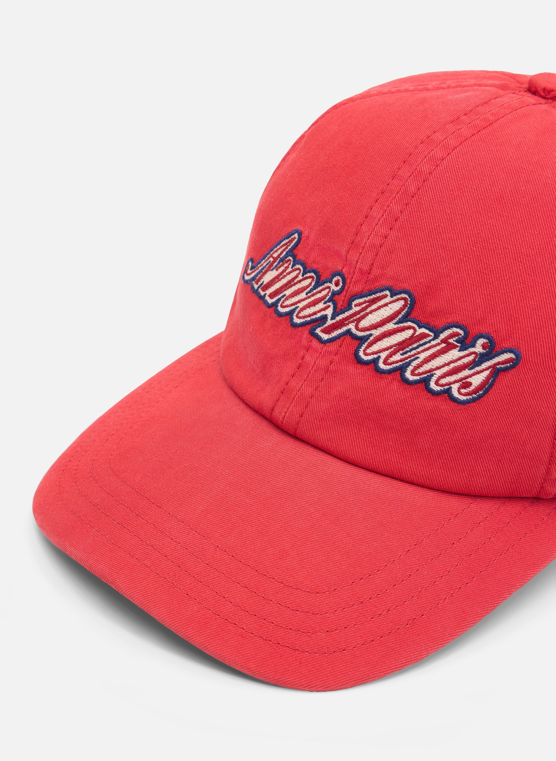 Casquette unisexe en coton broderie ami paris AMI PARIS Rouge