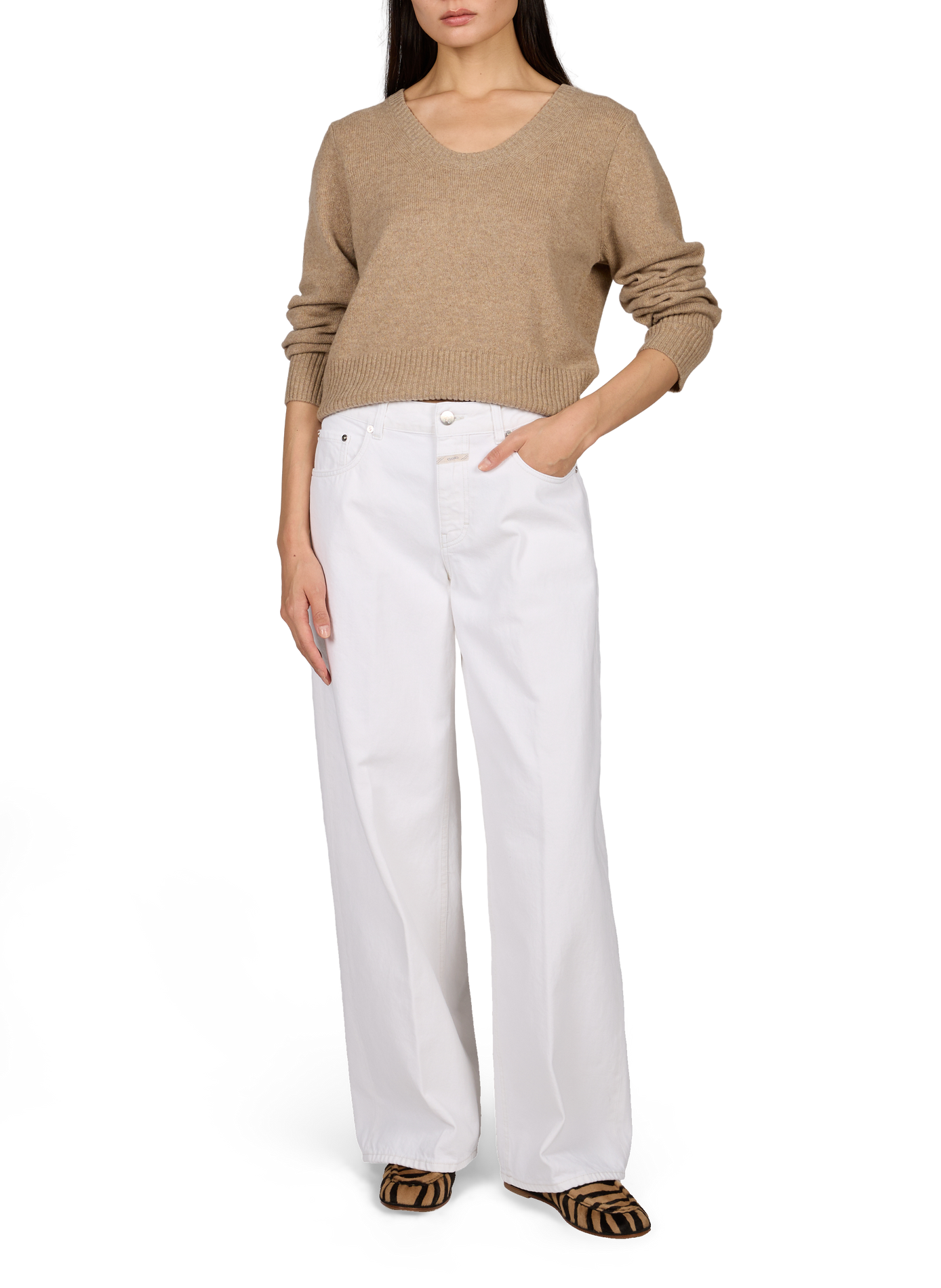 Rundhalsausschnitt-Pullover CLOSED Beige
