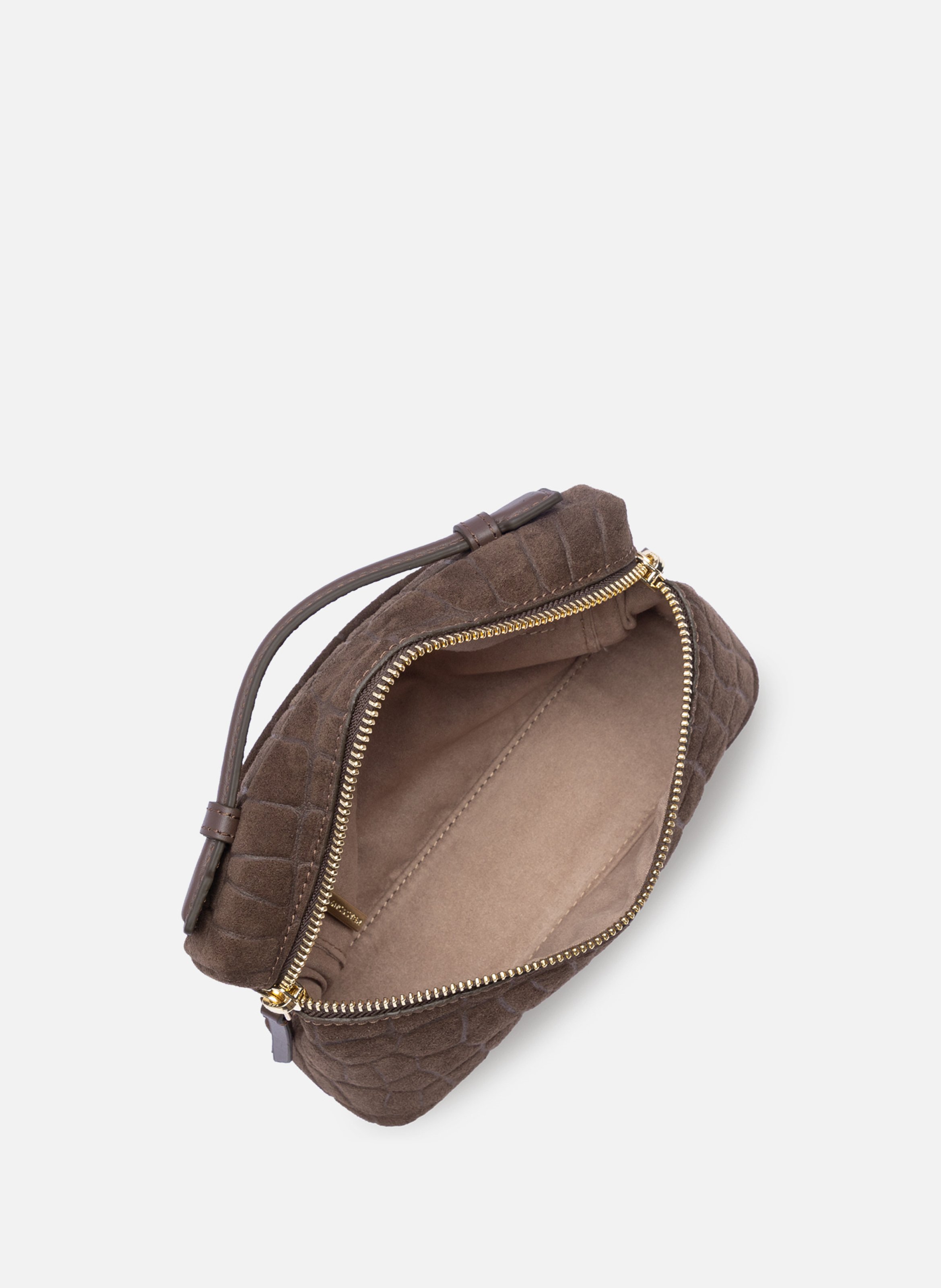 Kleine doosvormige tas - suède-effect LANCASTER Bruin