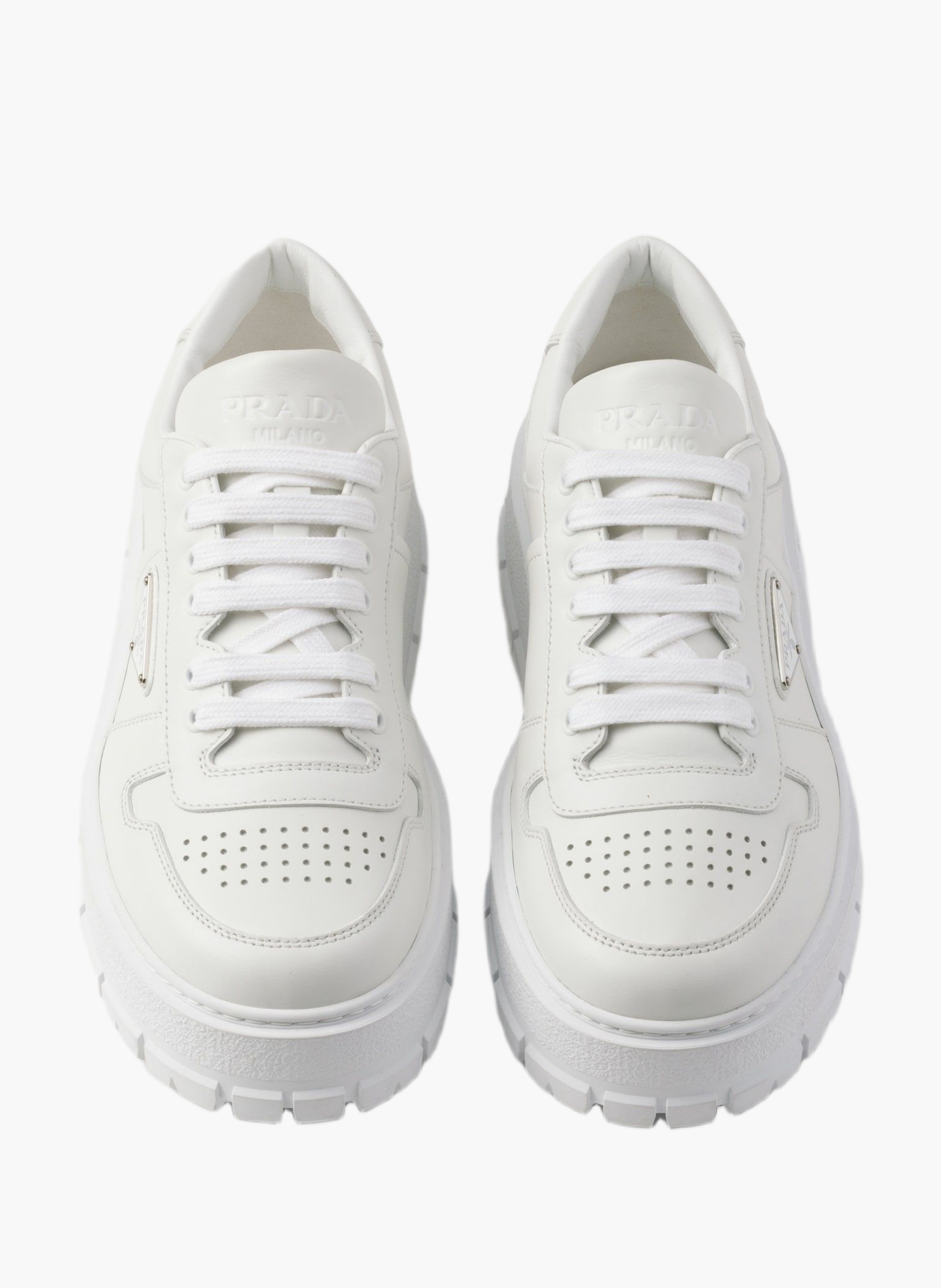 Sneakers en cuir PRADA Blanc