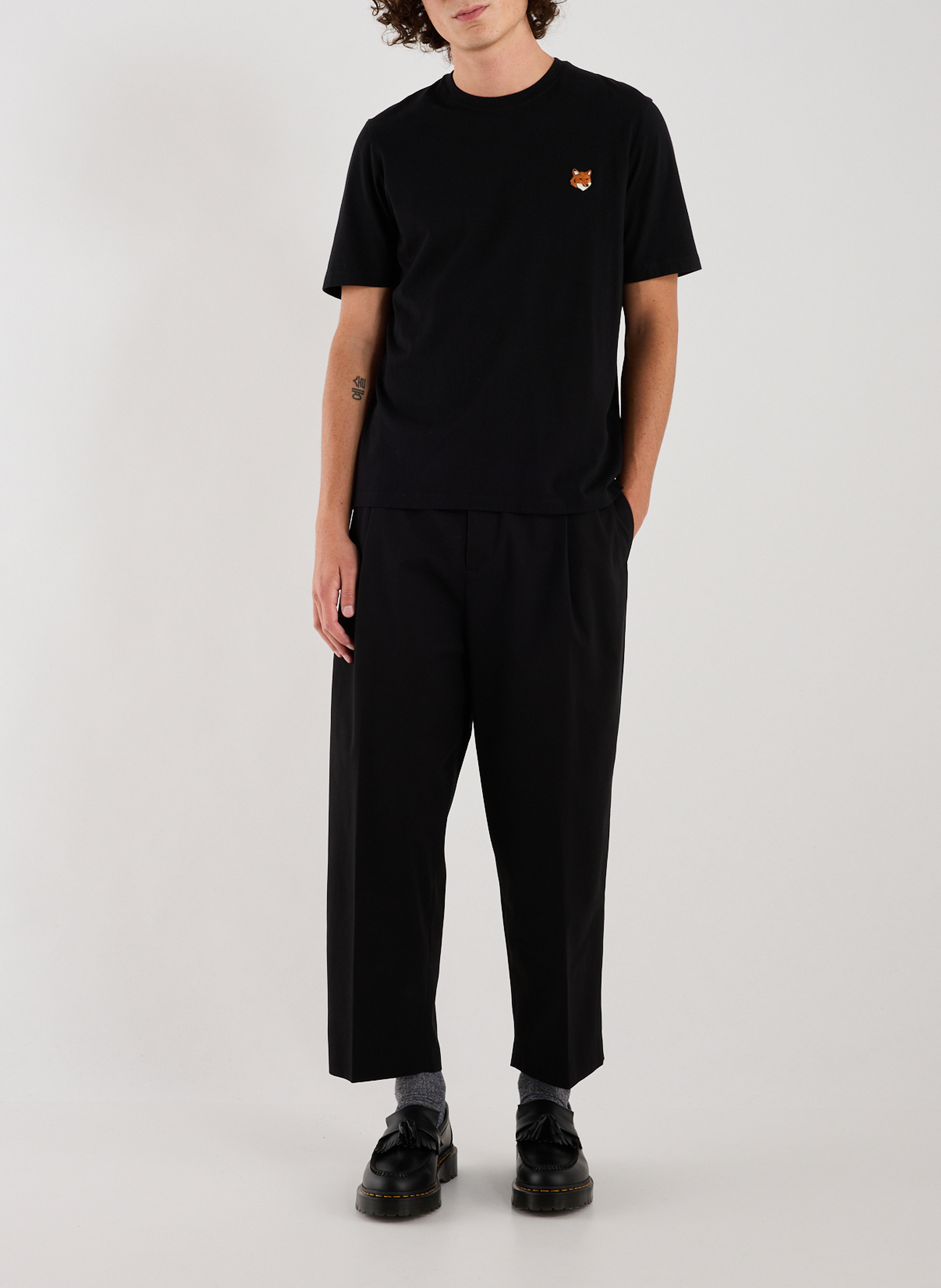 T-shirt van katoen Fox Regular MAISON KITSUNÉ Zwart