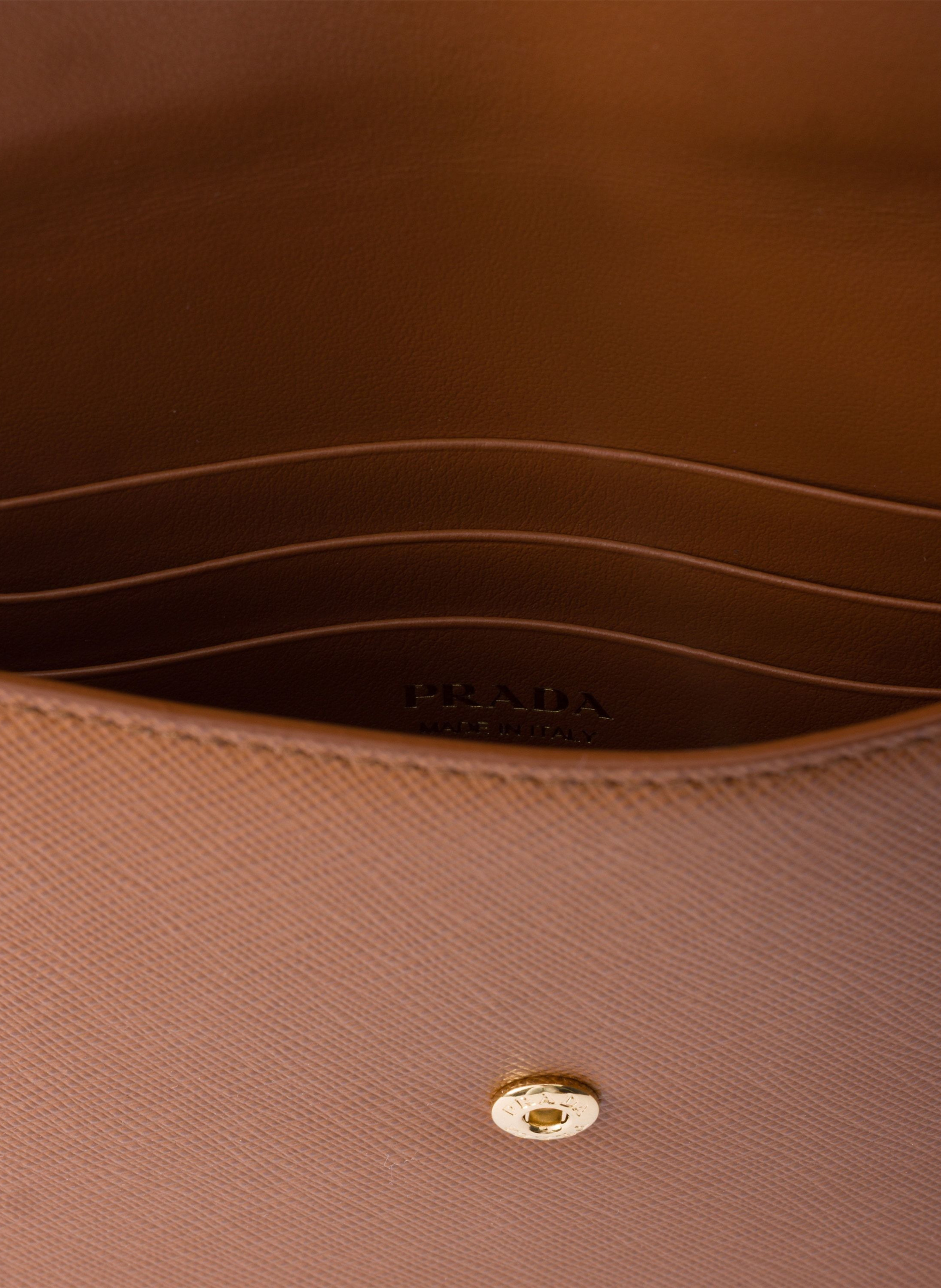 Pochette enveloppe en cuir saffiano PRADA Marron